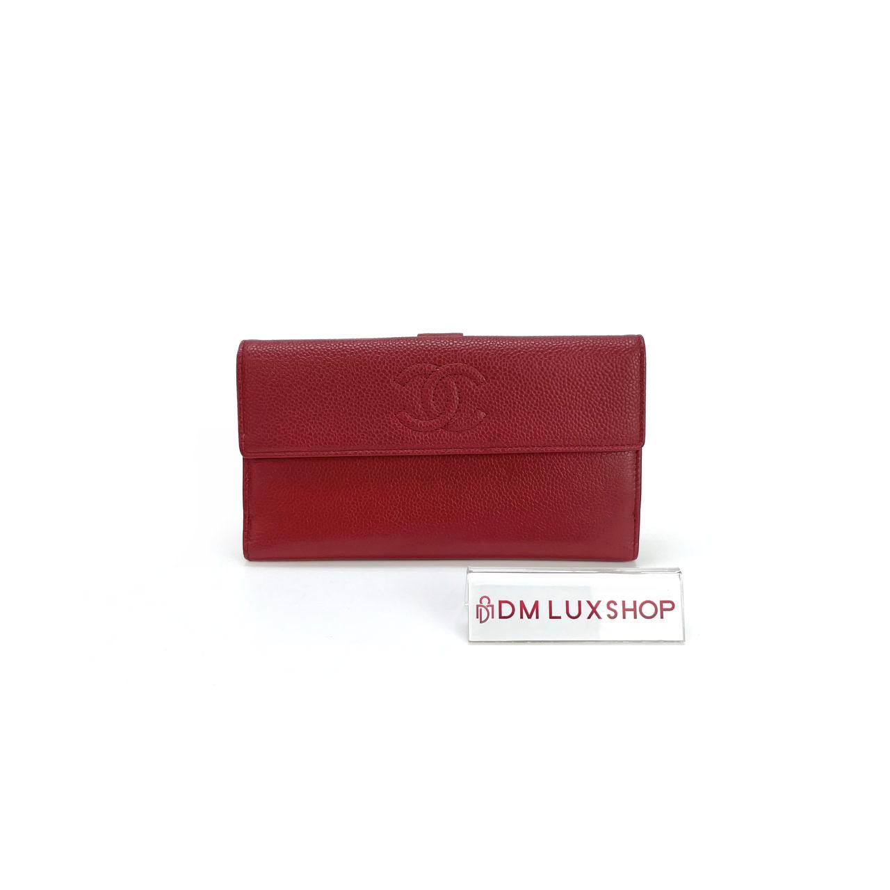 Chanel Red Caviar Timeless CC Flap Wallet SHW (Serial 16, Y: 2012)