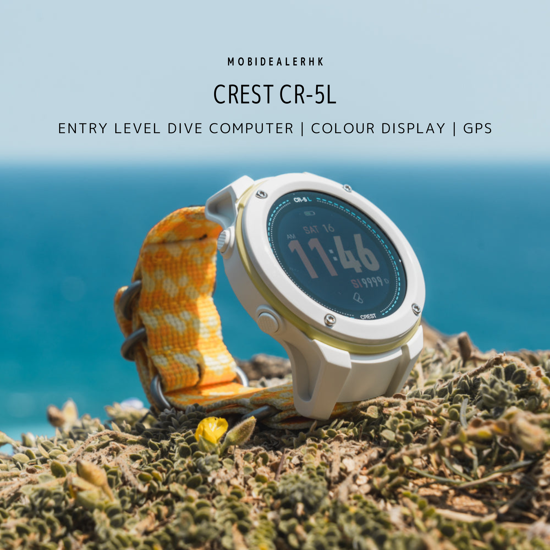 CREST CR-5L 潛水電腦錶｜75g輕量 GPS潛點記錄｜MobiDealerHK