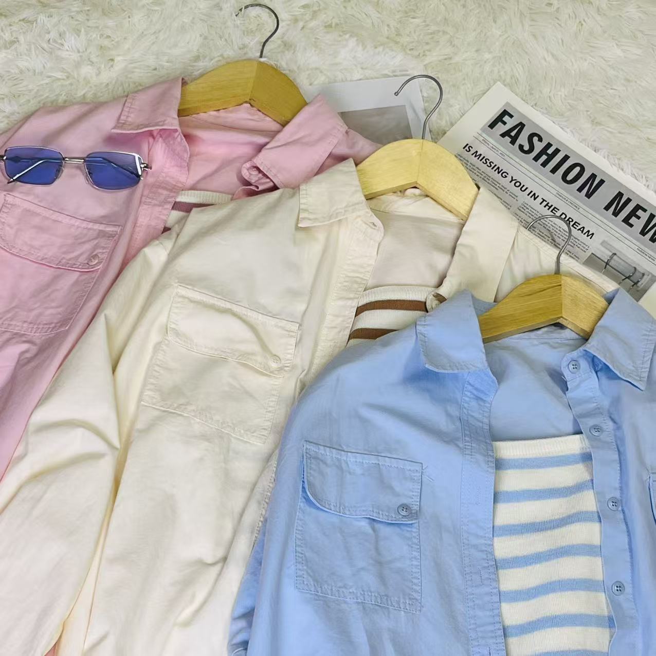 CC2001#82578 [Minimalist Pocket Shirt] Effortless Everyday Style