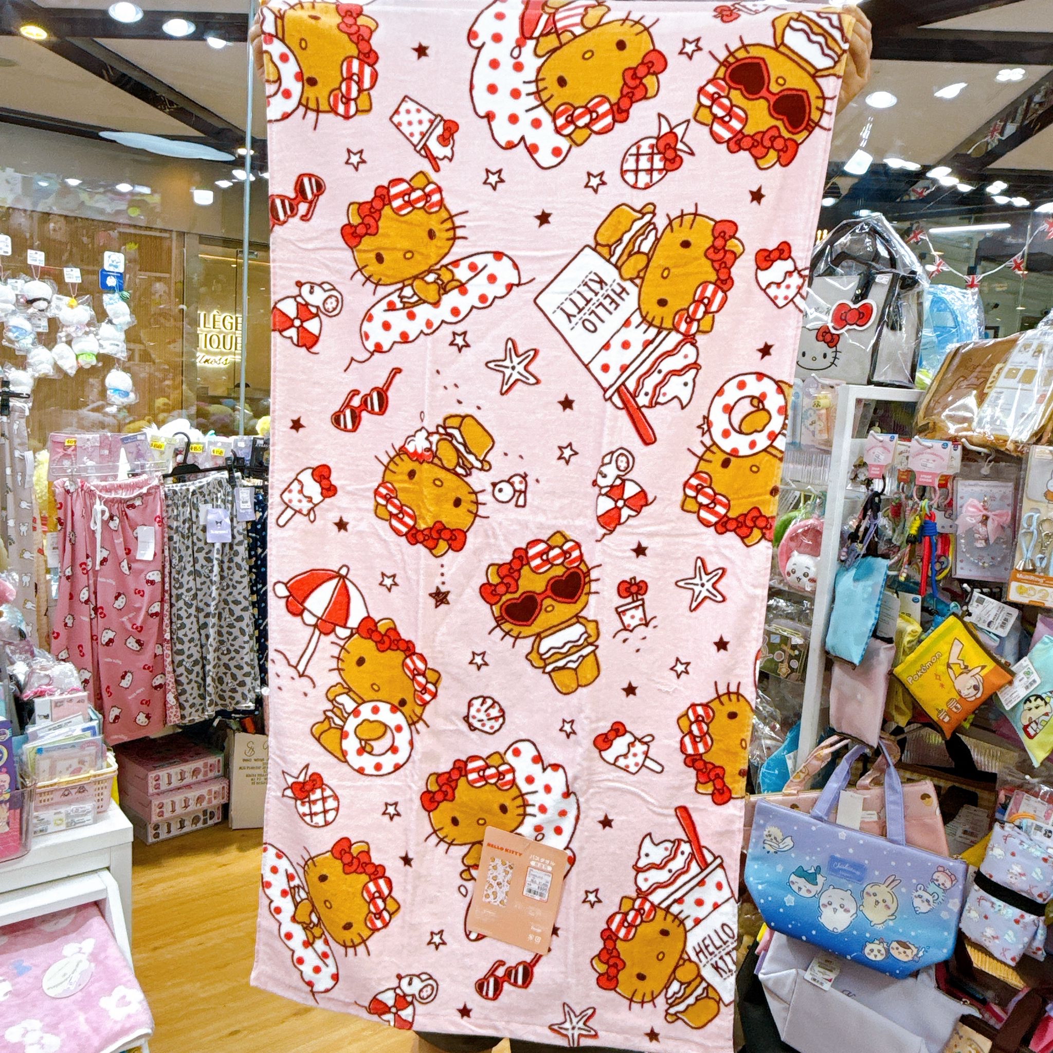 日本直送Sanrio Hello Kitty車/唐老鴨/ 比卡超新款120×60 cm大浴巾