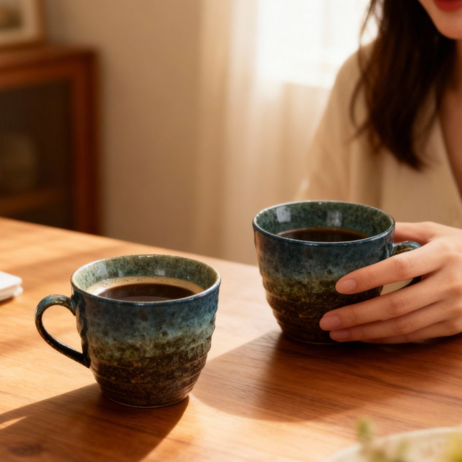 【日本製】美濃燒陶瓷午夜藍寶石漸層色彩馬克杯 (260ml)