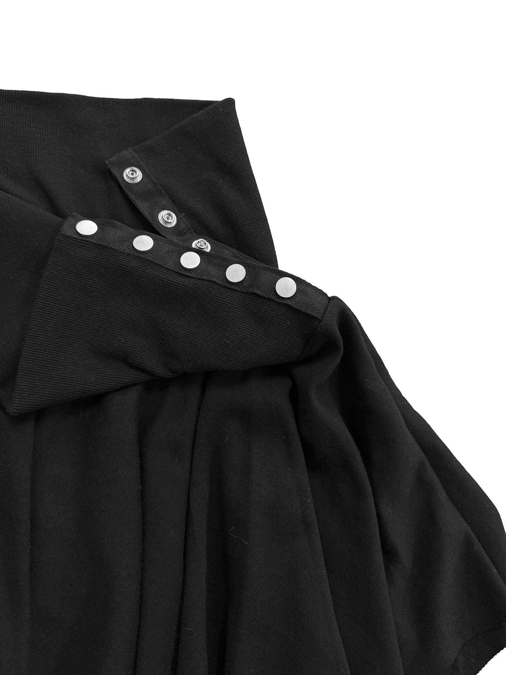 Snap Button Ruffle Mini Skirt