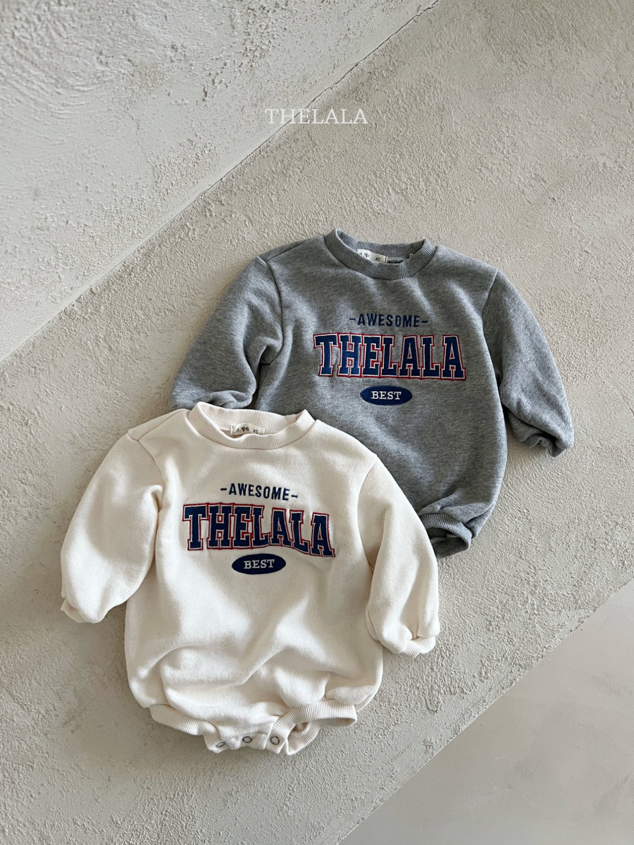 🌸預訂 韓國直送🌸🇰🇷THELALA兩色親子款標誌刺繡貼花長袖包屁衣