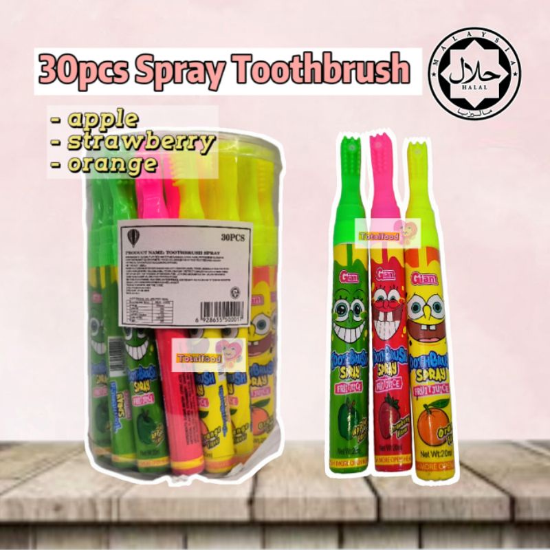 Hepin Spray Candy Toothbrush design Fruits flavour SpongeBob 30pcs