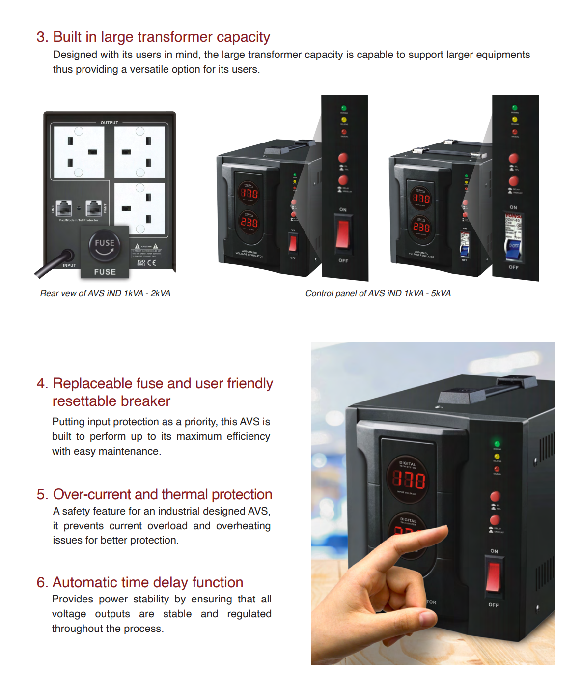 NeuroPower 1KVA 3KVA Industrial Auto Voltage Stablizer AVR Auto Voltage Regulator AVS-R1KE AVS-R3KE