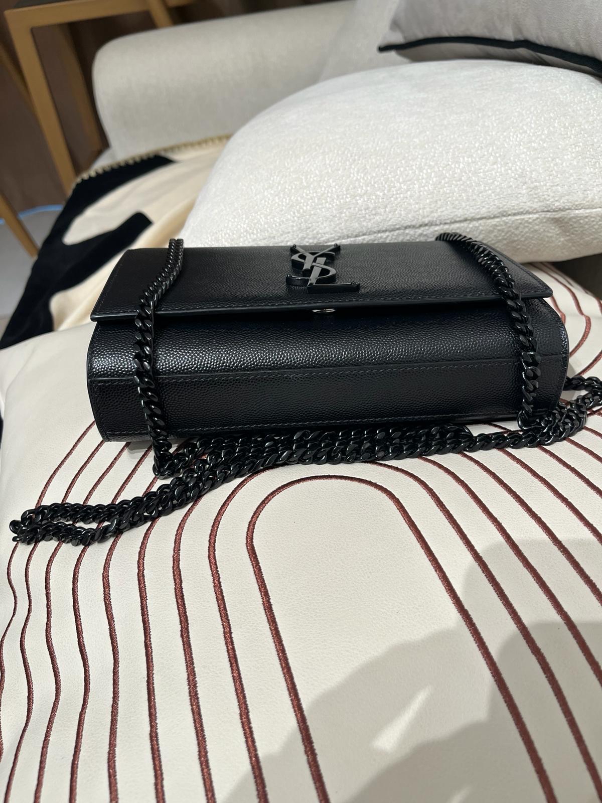 SAINT LAURENT Kate small  Black Caviar flap so black 20cm YSL FLAP 100%Authentic, 99%new  ✅Certificate ✅dust bag 