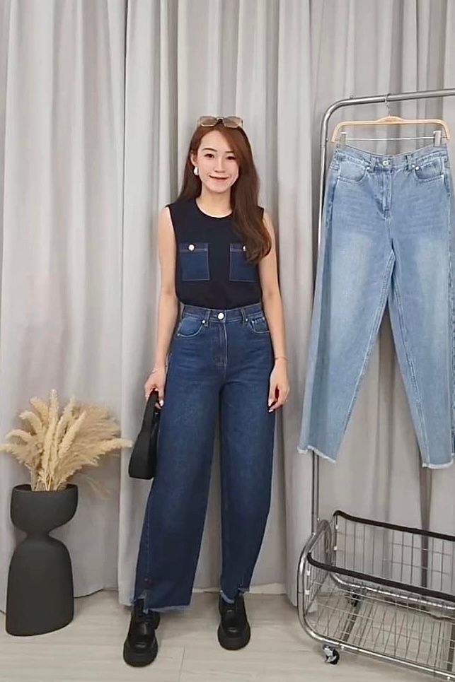 915567 Elio Denim Accent Top