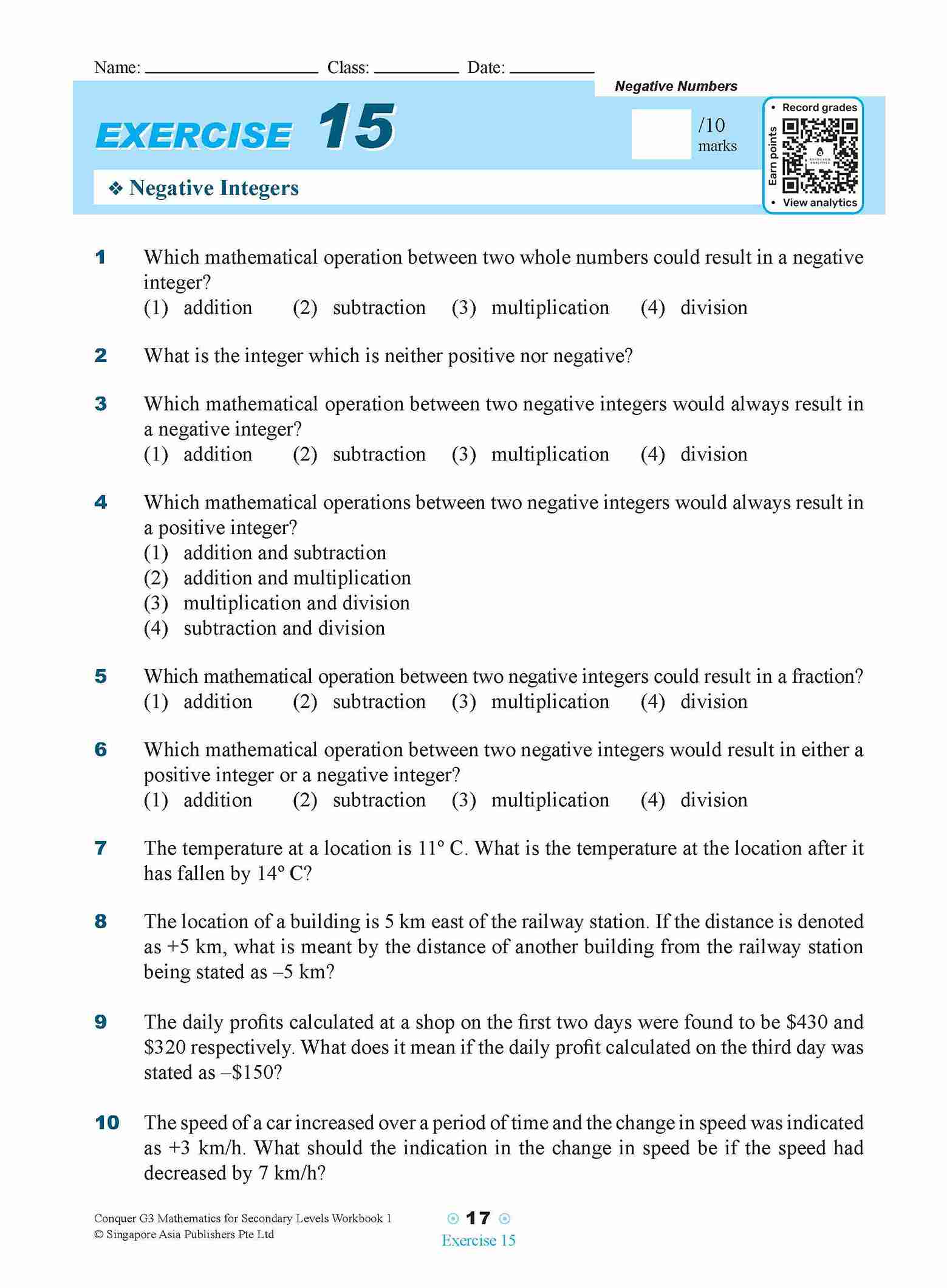 Conquer G3 Mathematics for Secondary 1 