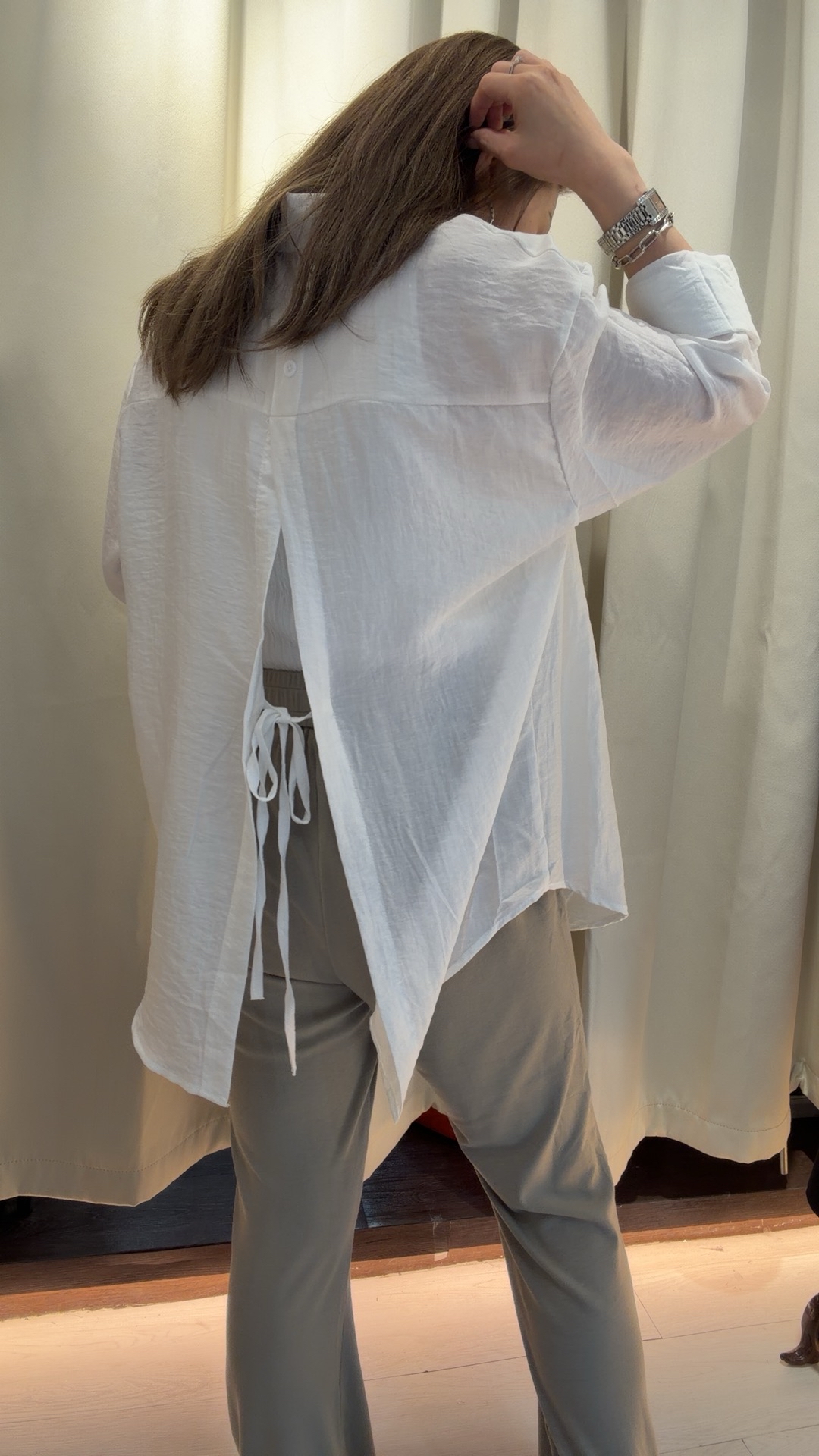 背面開叉梭織恤衫外套