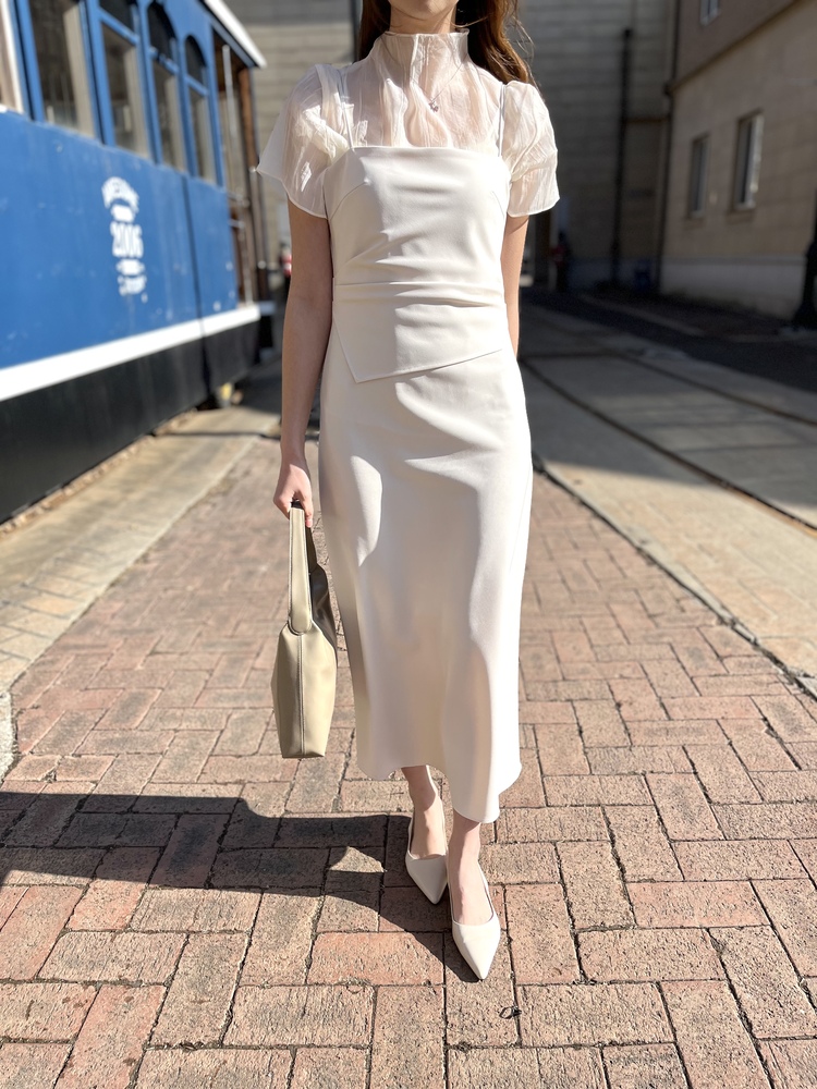 Airy Sheer Crinkle Top (Ivory)