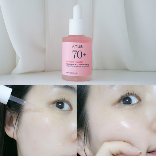 減淡痘印｜韓國 Anua 水蜜桃70 美白提亮 菸鹼醯胺 精華 30ml +30ml｜Peach 70 Niacin Serum