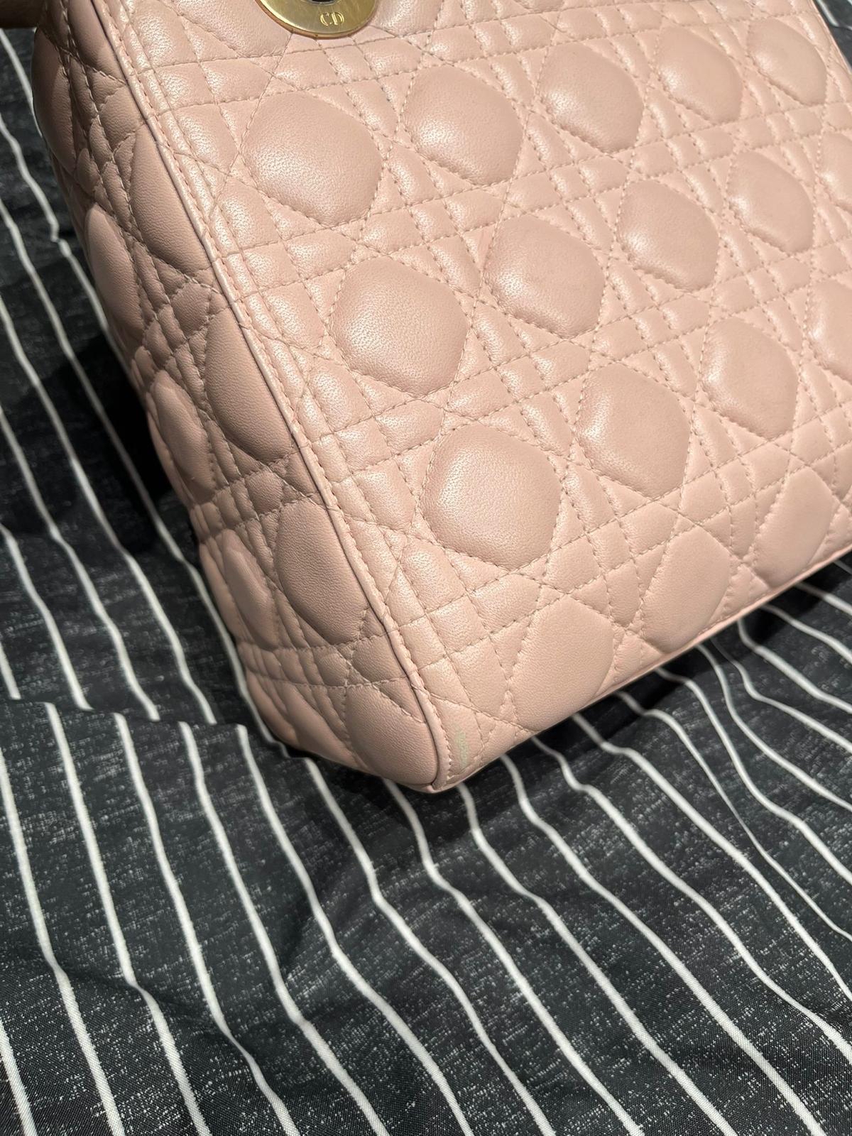 Dior Lady Dior Pink Medium 100%Authentic, 95%New ✅dust bag
