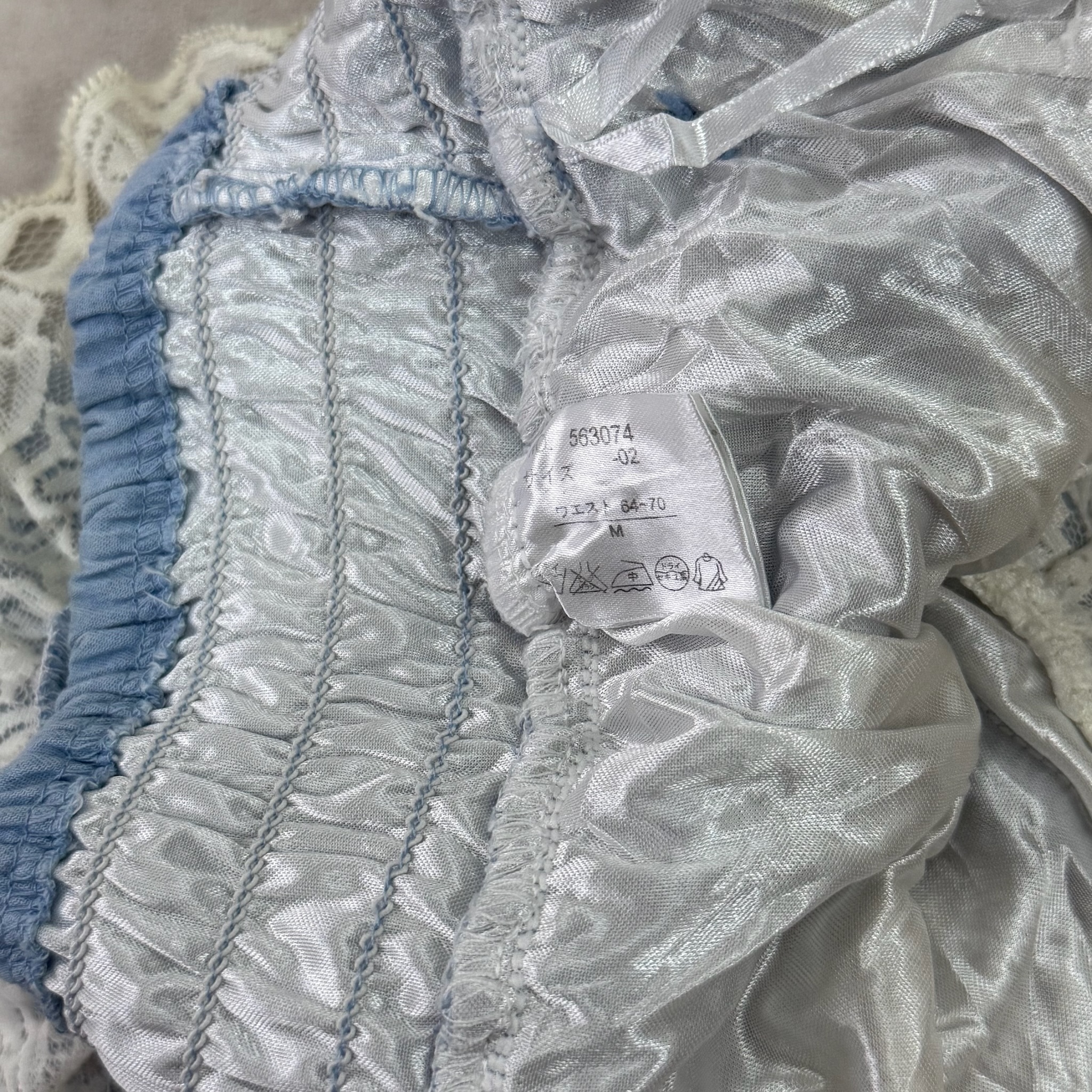 Y2K Soft Blue Lace Mini Skirt