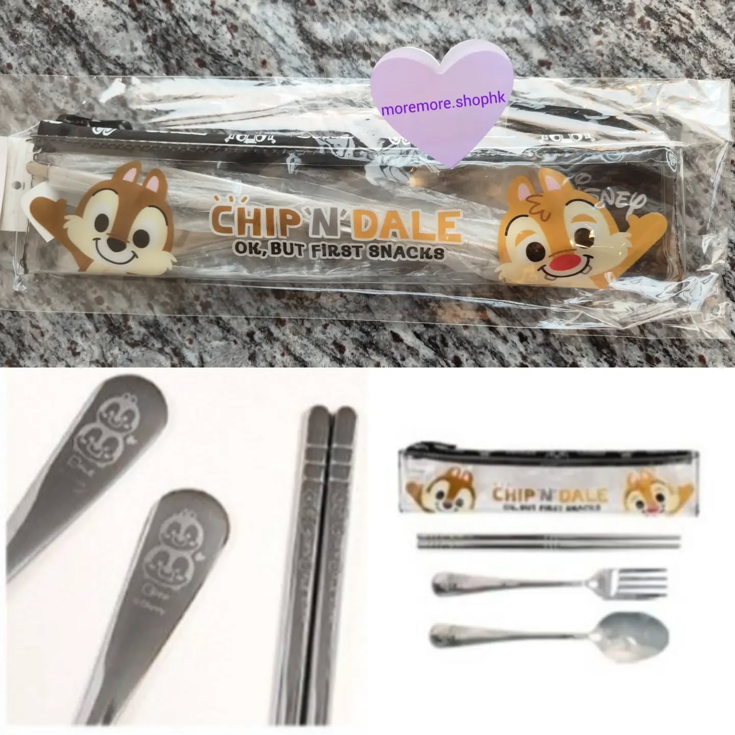 現貨💜正版💜chip n dale 304不鏽鋼餐具set😃