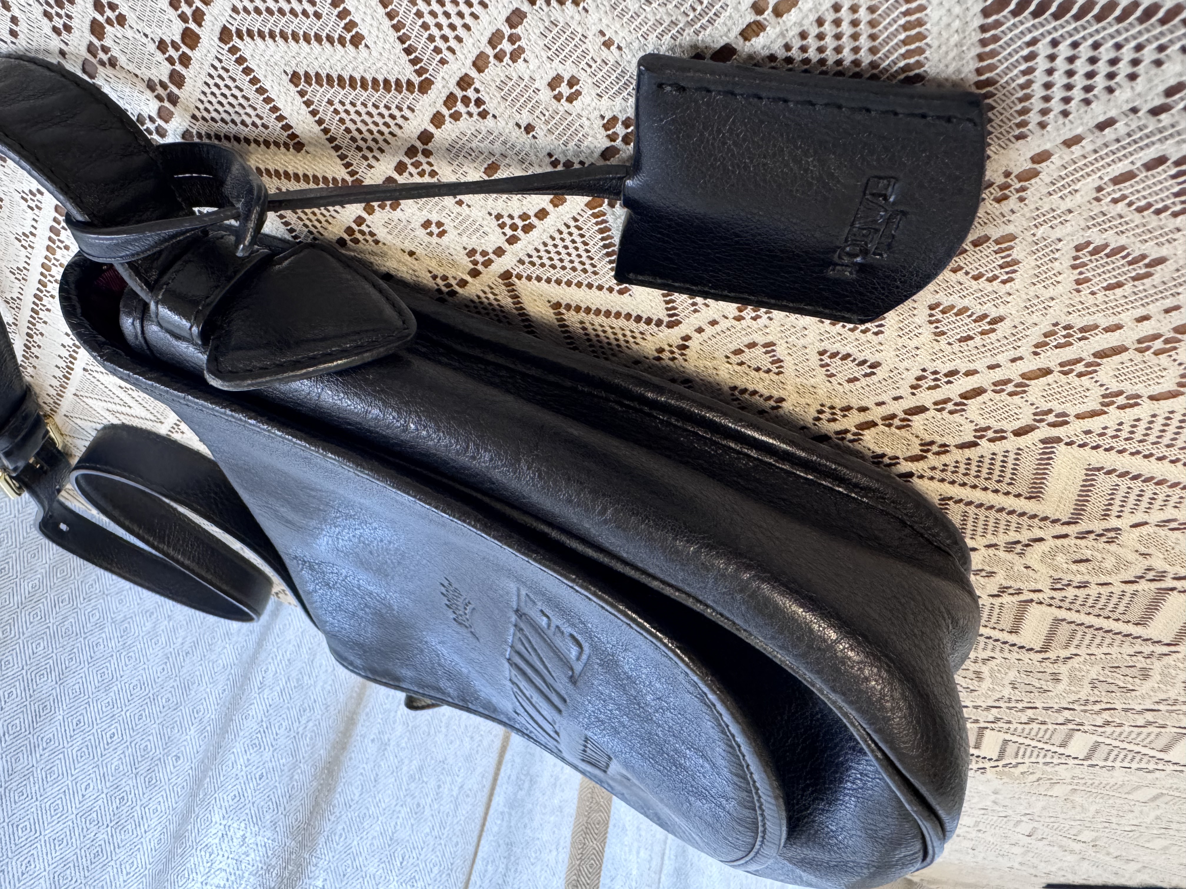 Loewe Black Leather Shoulder Bag