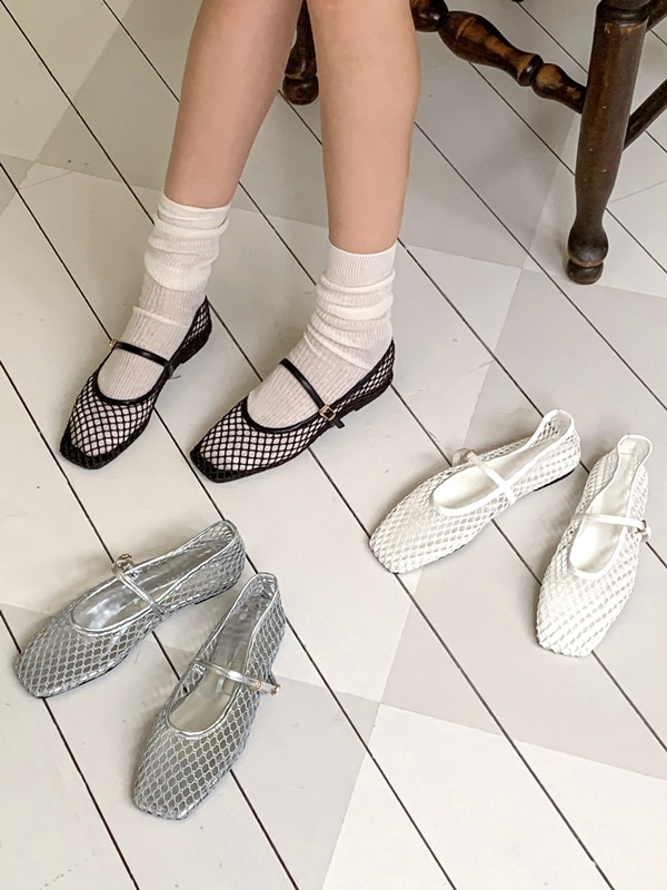 Netted Ballet Maryjane (3 colors)