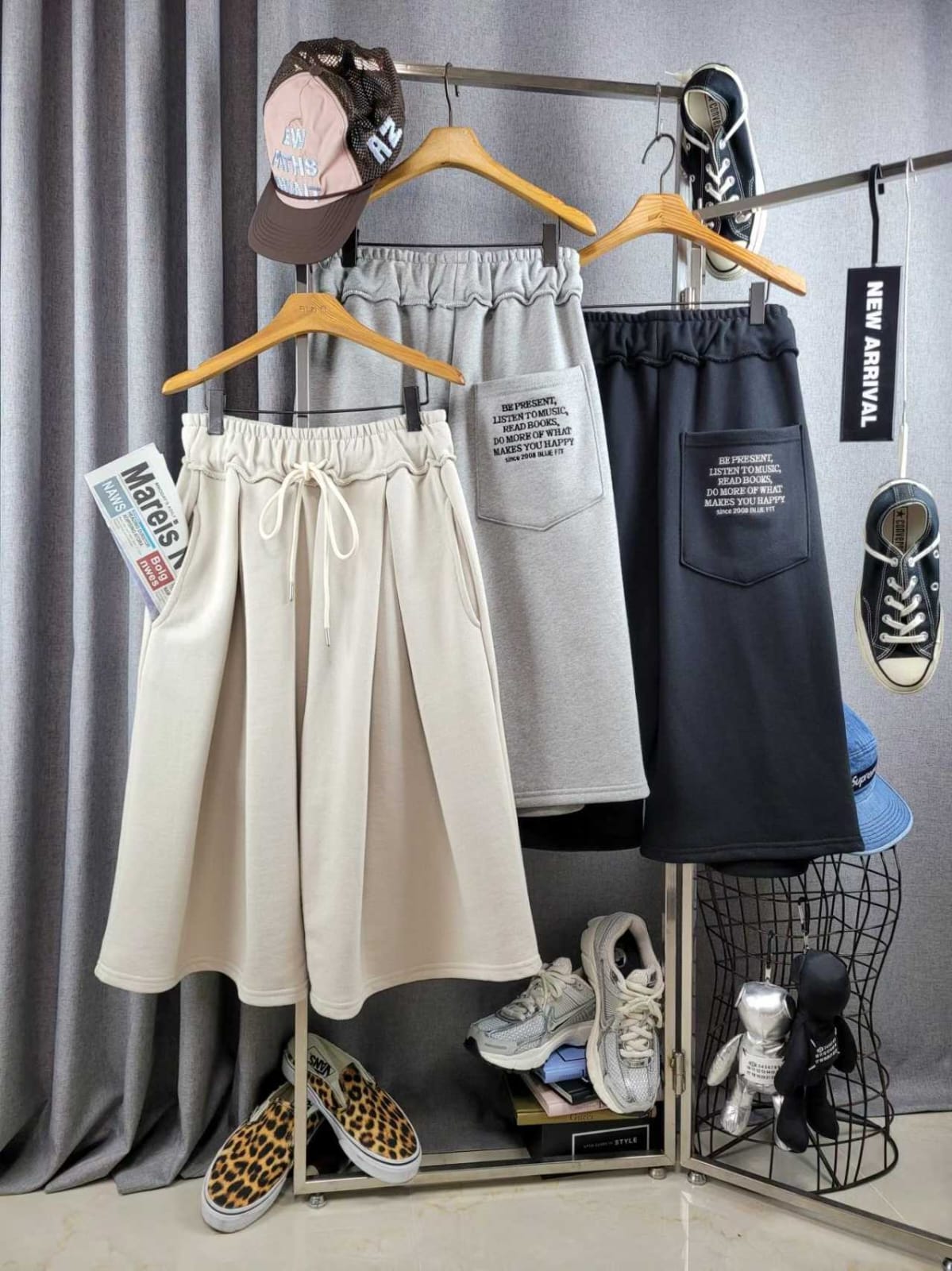 🏀【美式休閒】字母印花寬鬆五分褲