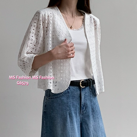 G6579 通花lace開胸外套