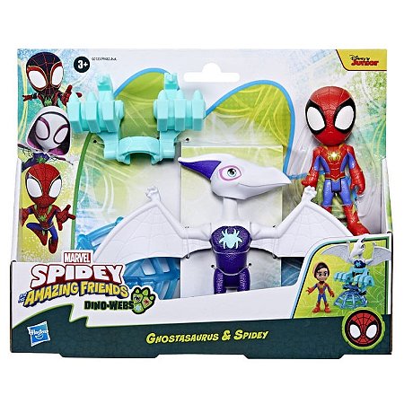 正版 Marvel Spidey and His Amazing Friends 蜘蛛俠 Ghostasaurus 翼龍公仔套裝