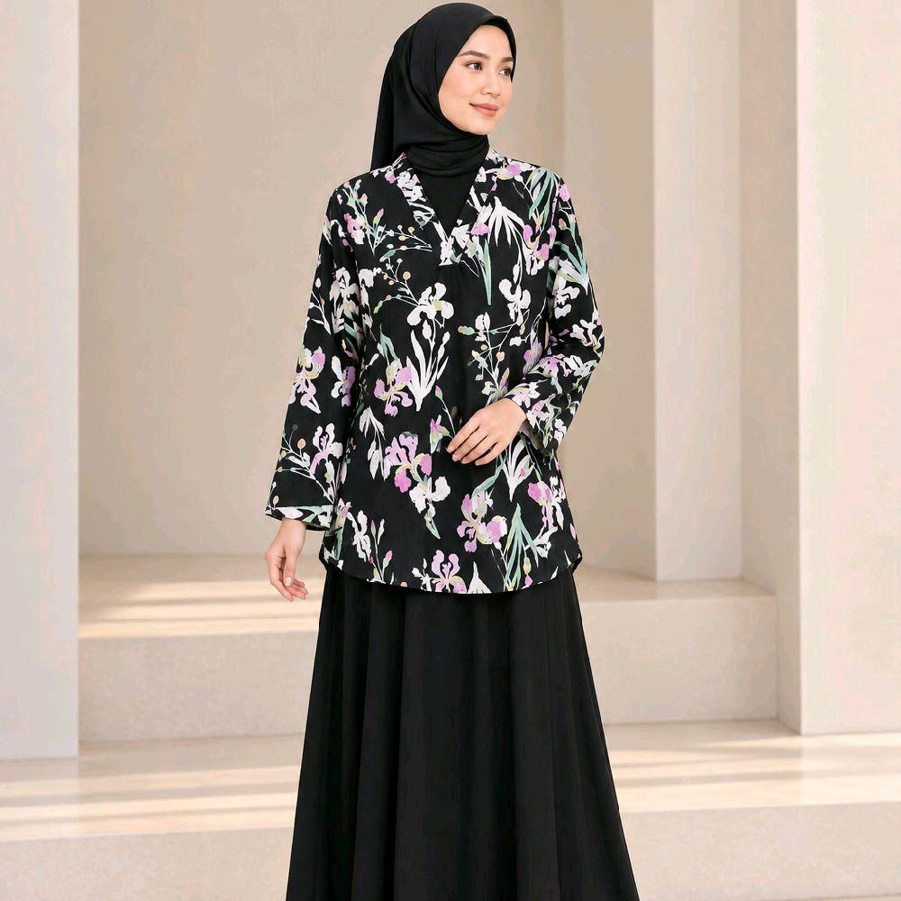 LINEN TOP - Black Orchid