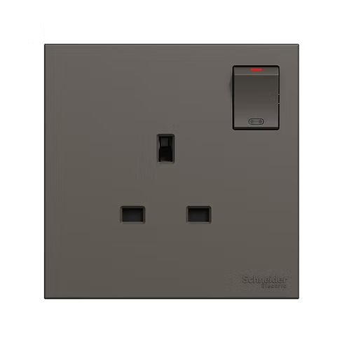 施耐德 奐然AvatarOn C 石墨灰 13A單蘇有掣有燈 插座