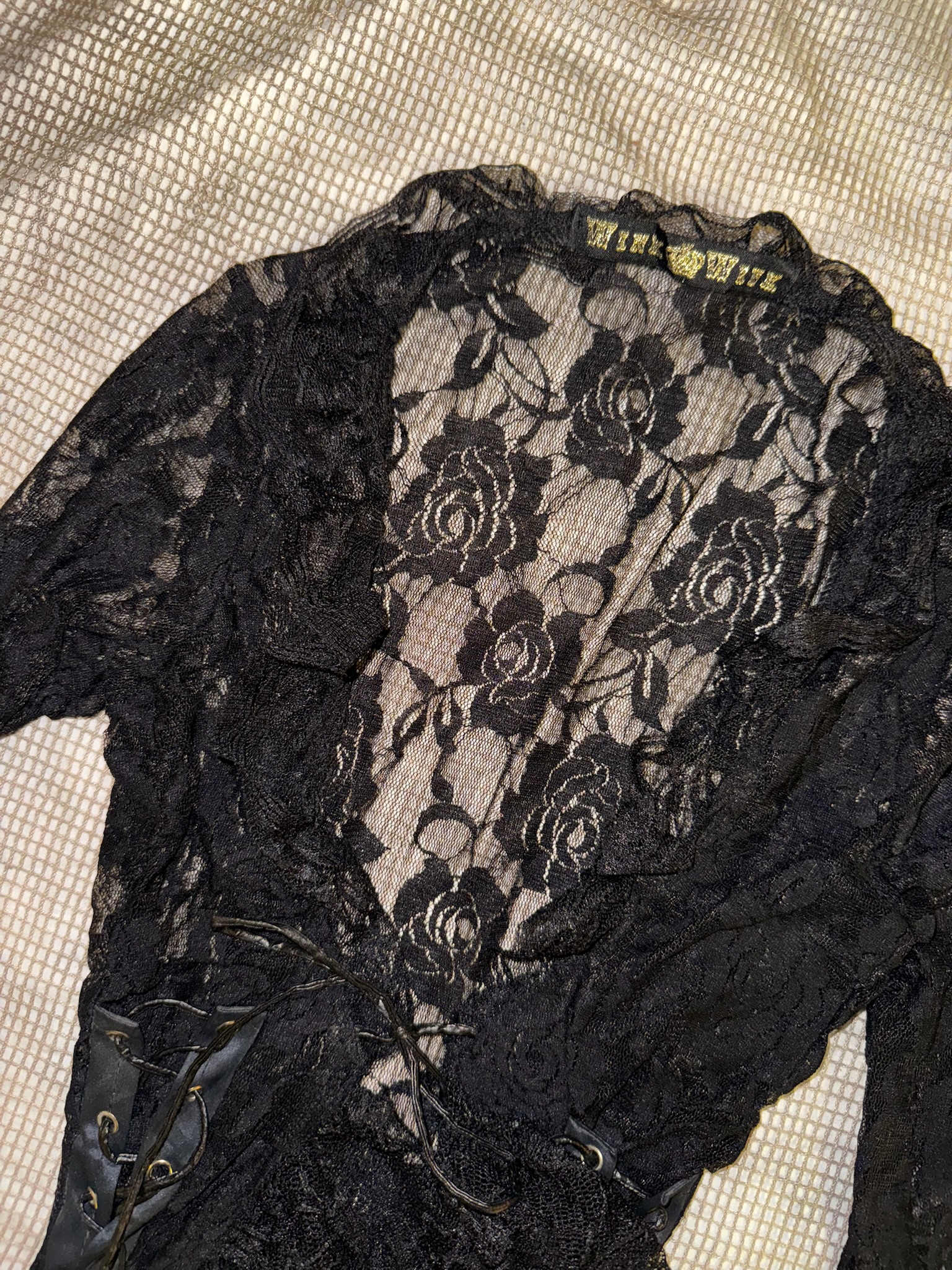 2000s Whimsigoth Rose Lace Tunic