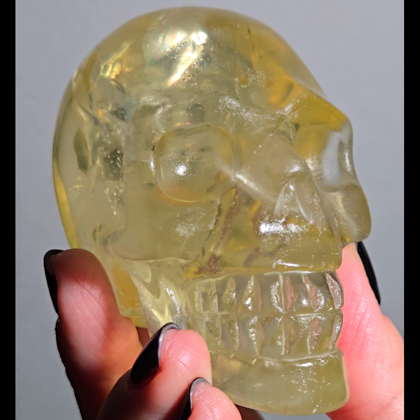 High-grade citrine skull with rainbows and saturation - C58