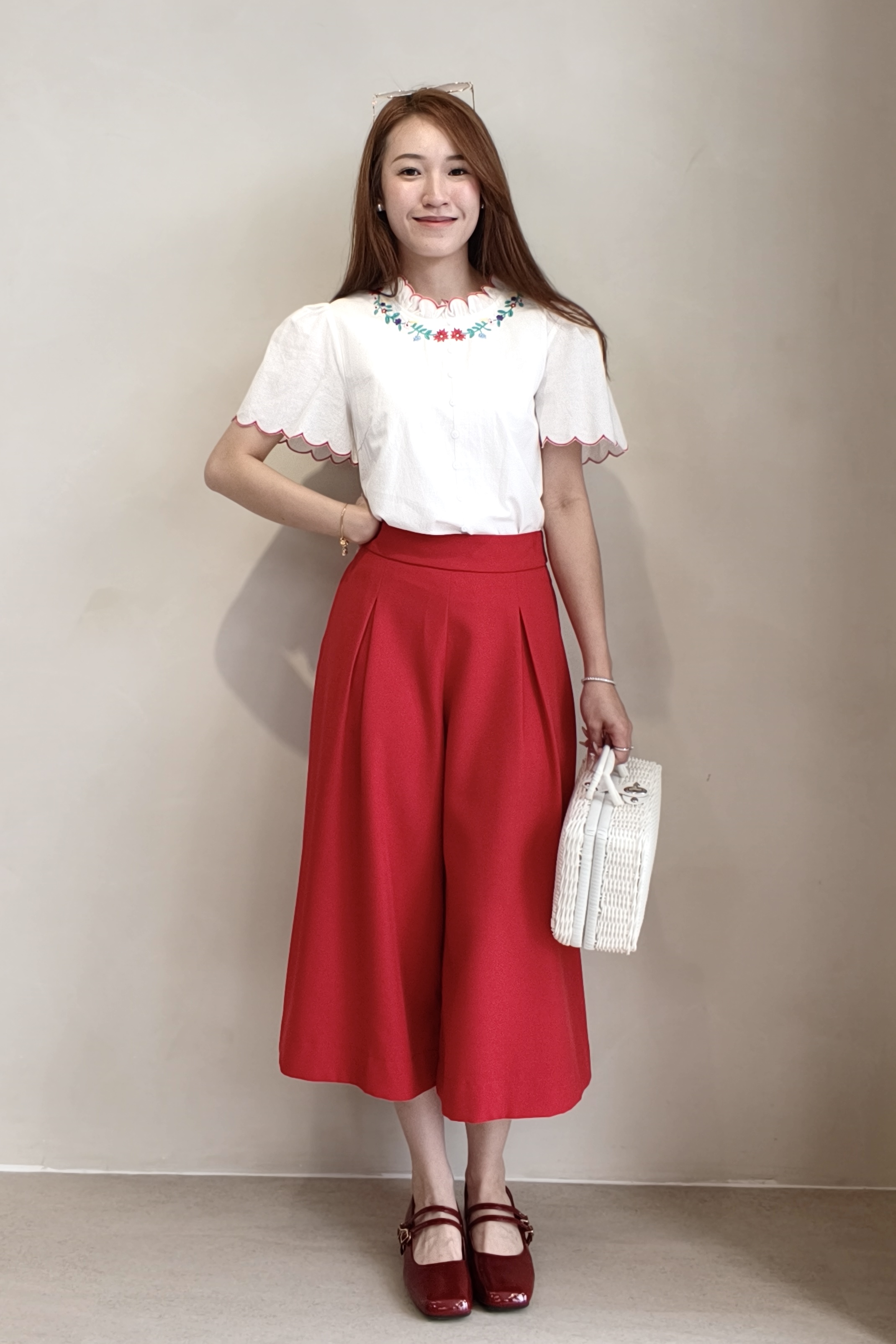 260221 Rosalie Embroidered Scallop Blouse