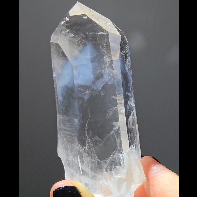 Lemurian point with blue smoke inclusions - LQ435