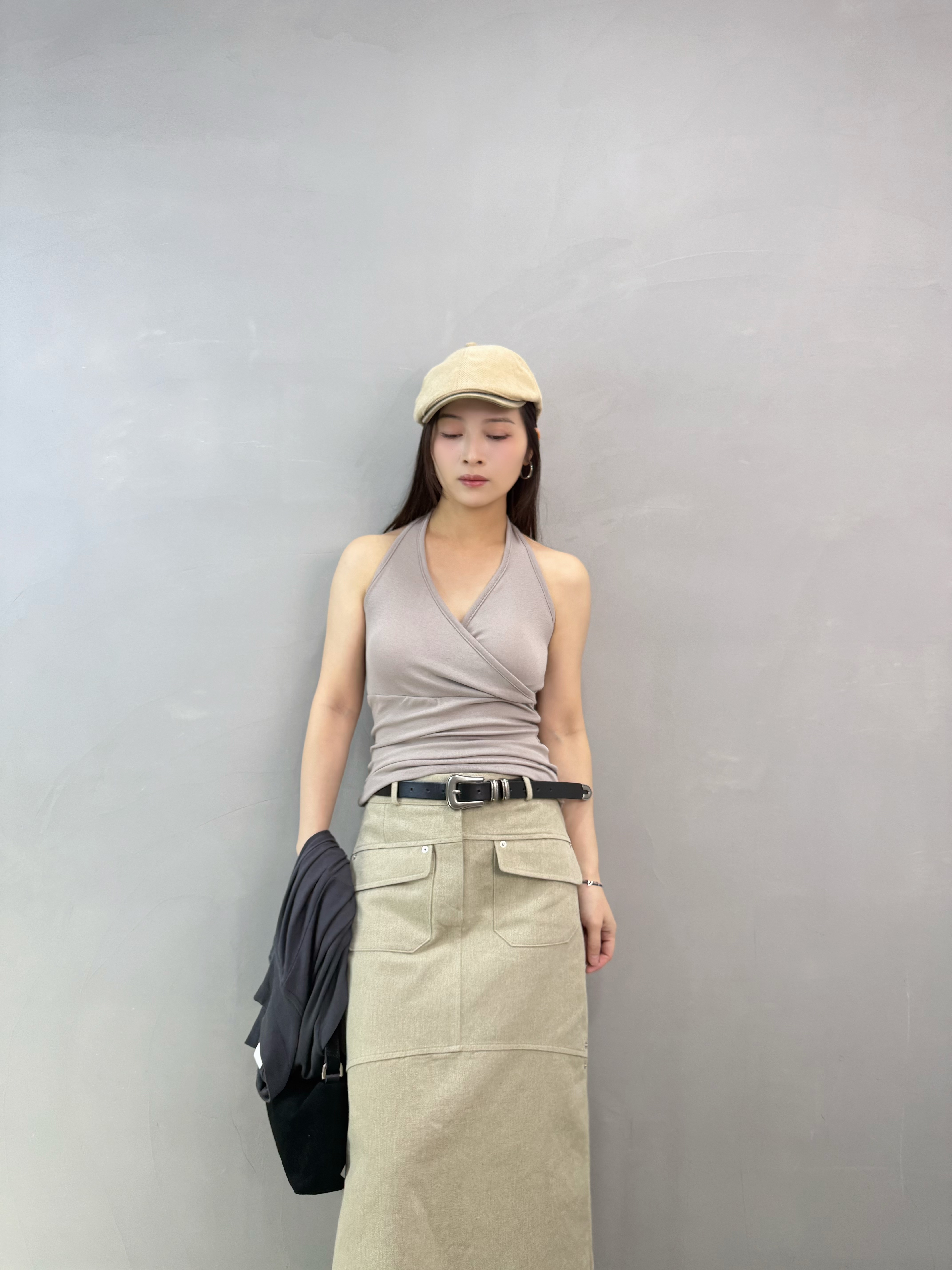 I09 掛頸bra-top+反領top set