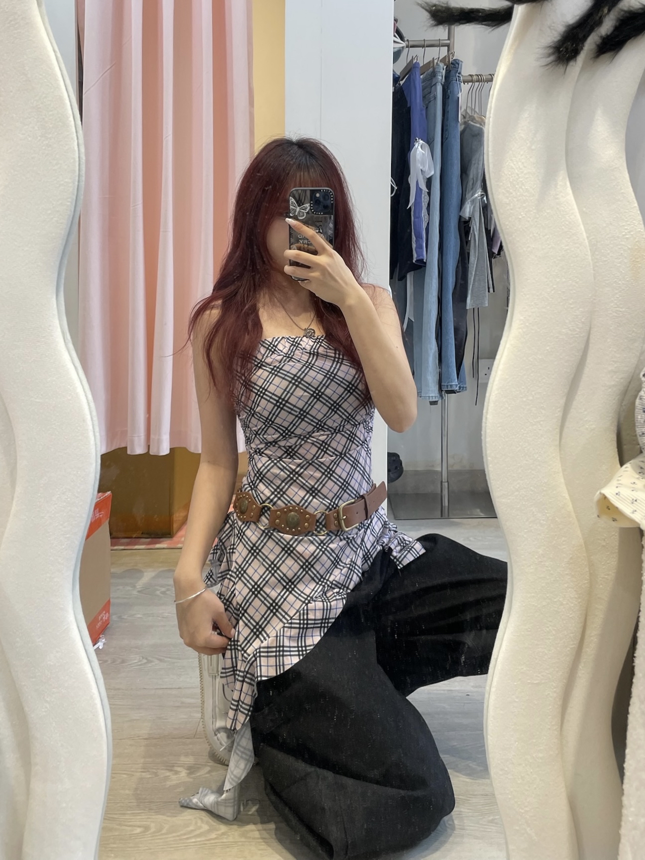 韓國抹胸格仔不規則