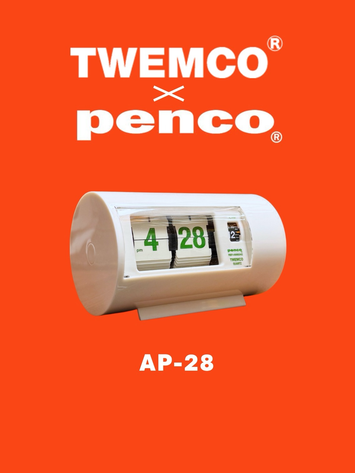 【香港製造】TWEMCO x Penco “AP-28” 桌上鬧鐘翻頁鐘