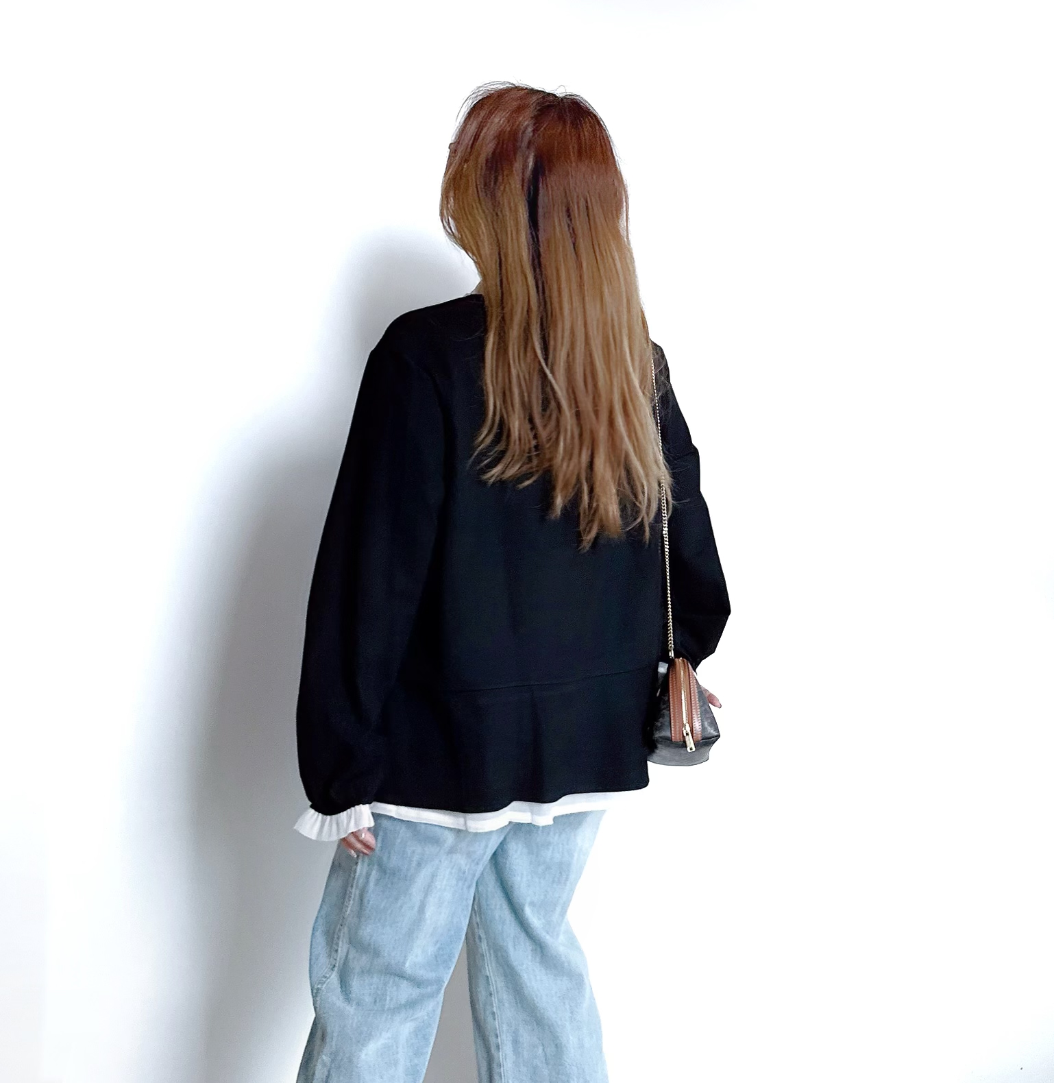 🍂正秋預訂✅ 小香風ruffle拼接Top