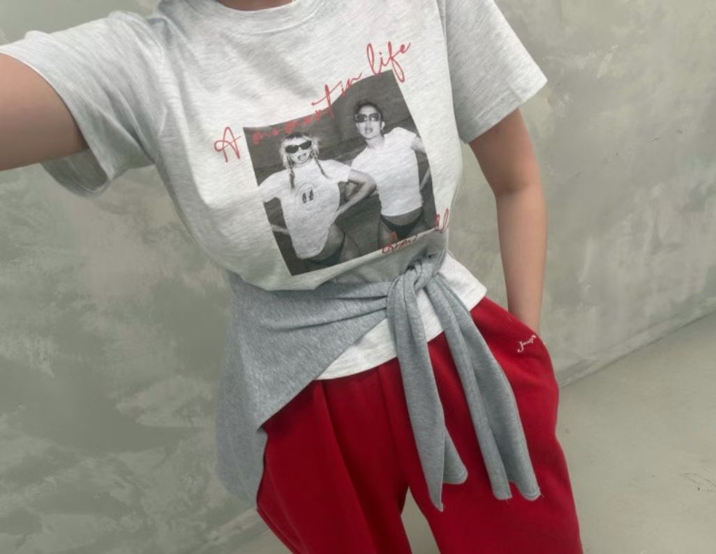 A14洗水print Tee