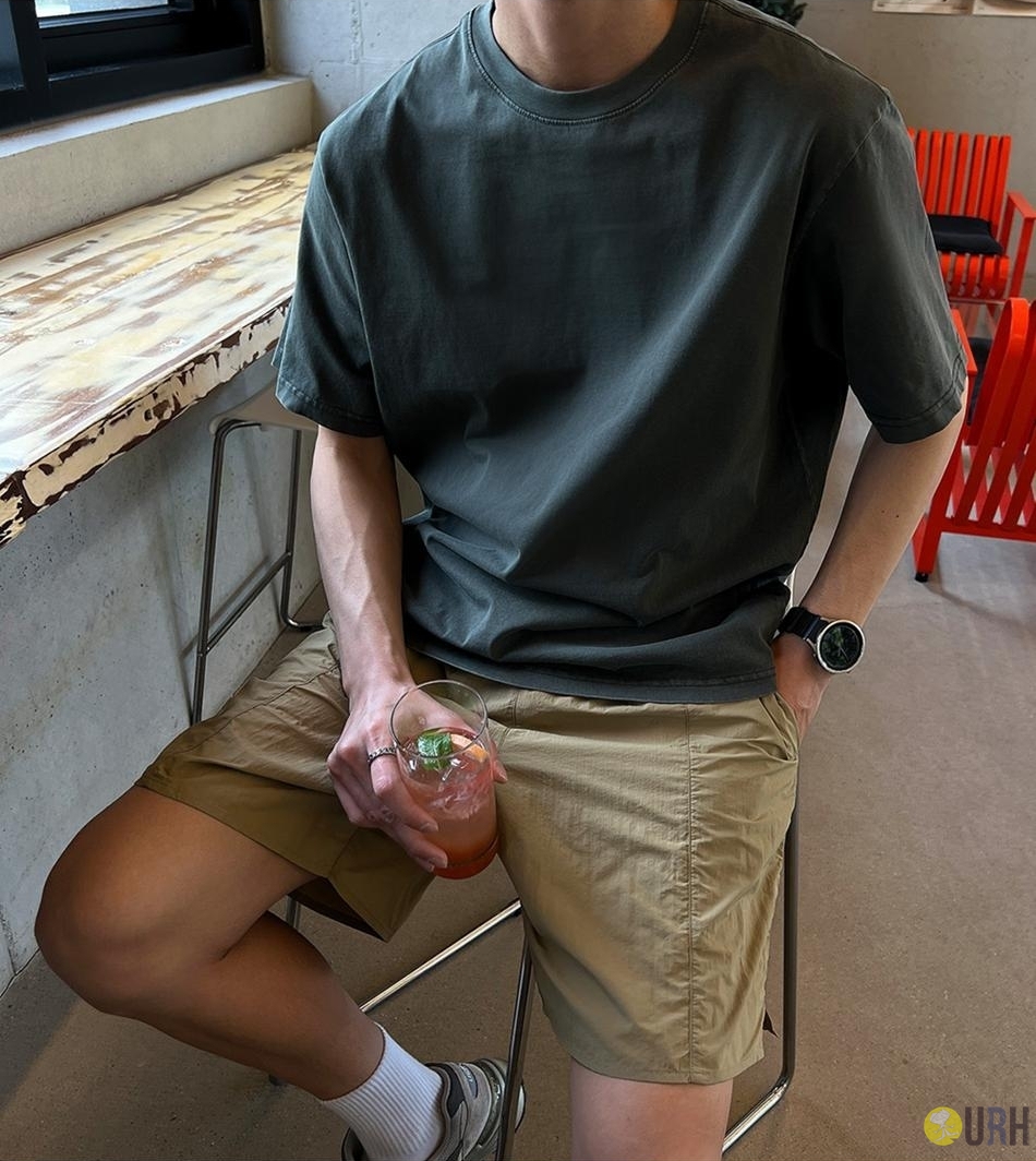 【100%保證韓國直送】Deep Pigment Dyeing 復古特殊水洗染高透氣寬鬆圓領短袖Tee 👕 [8 color] RG165887