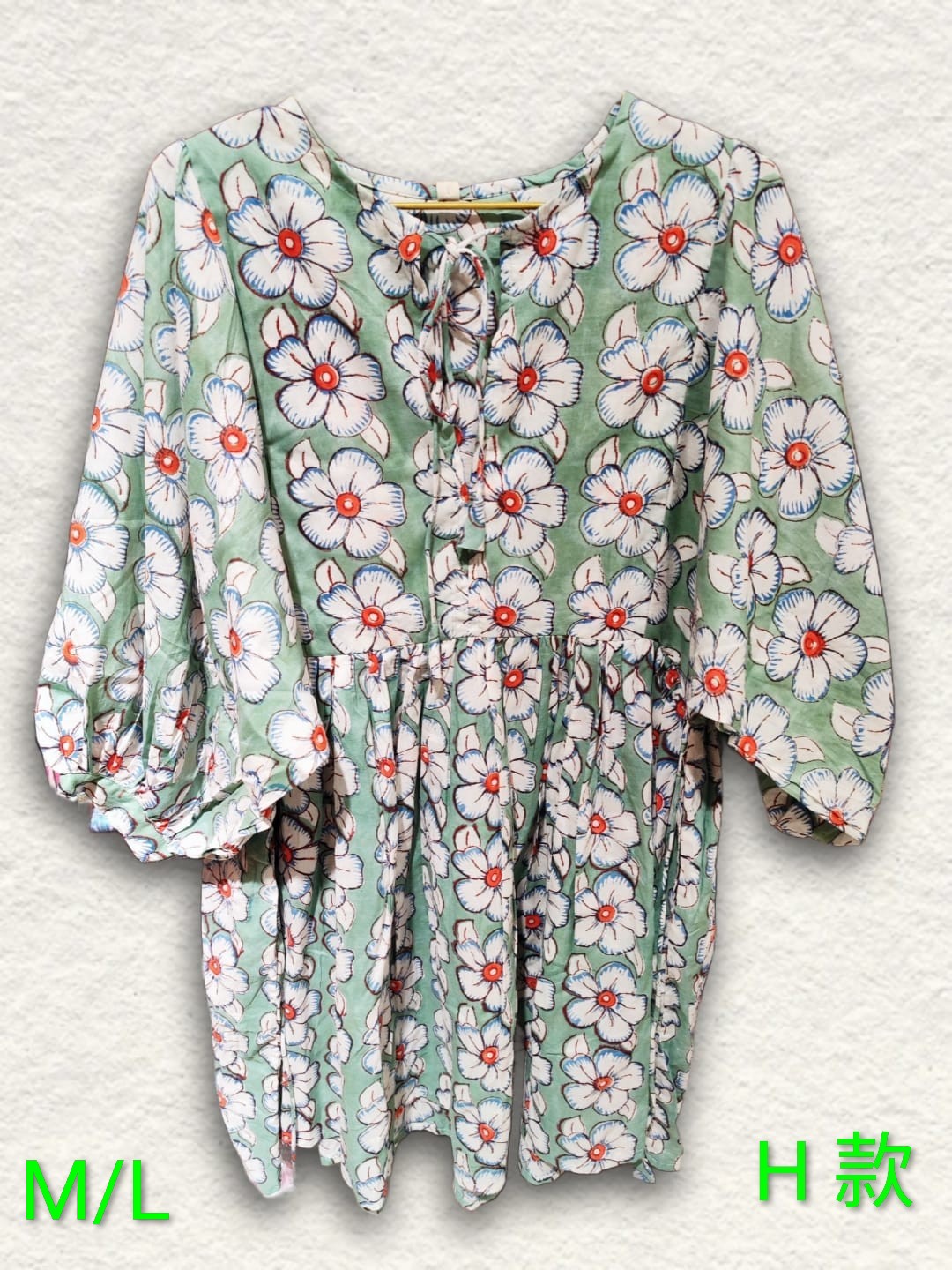 印度木刻印花純綿連身裙