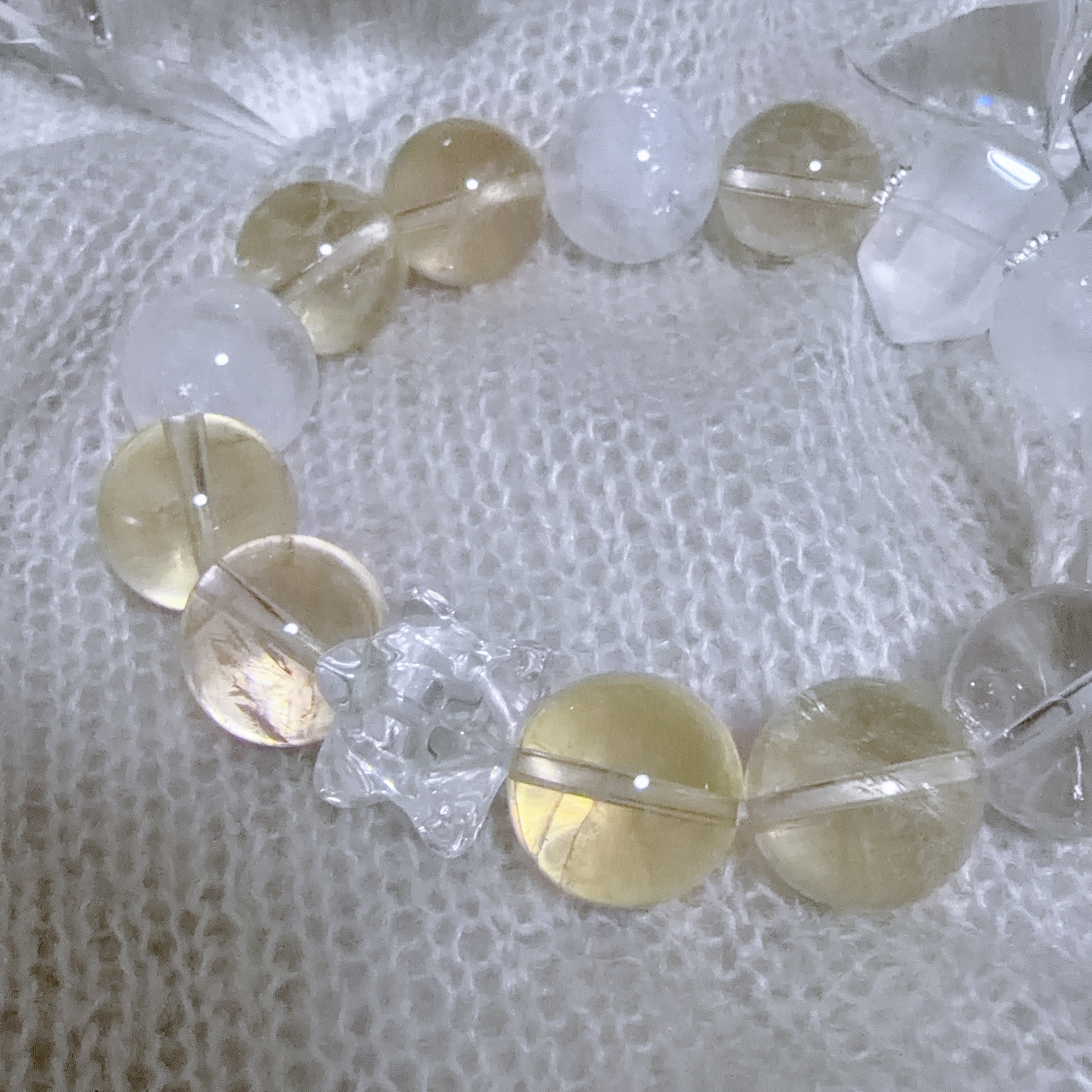 水晶手鏈 （檸檬晶+白水晶+925 Silver)