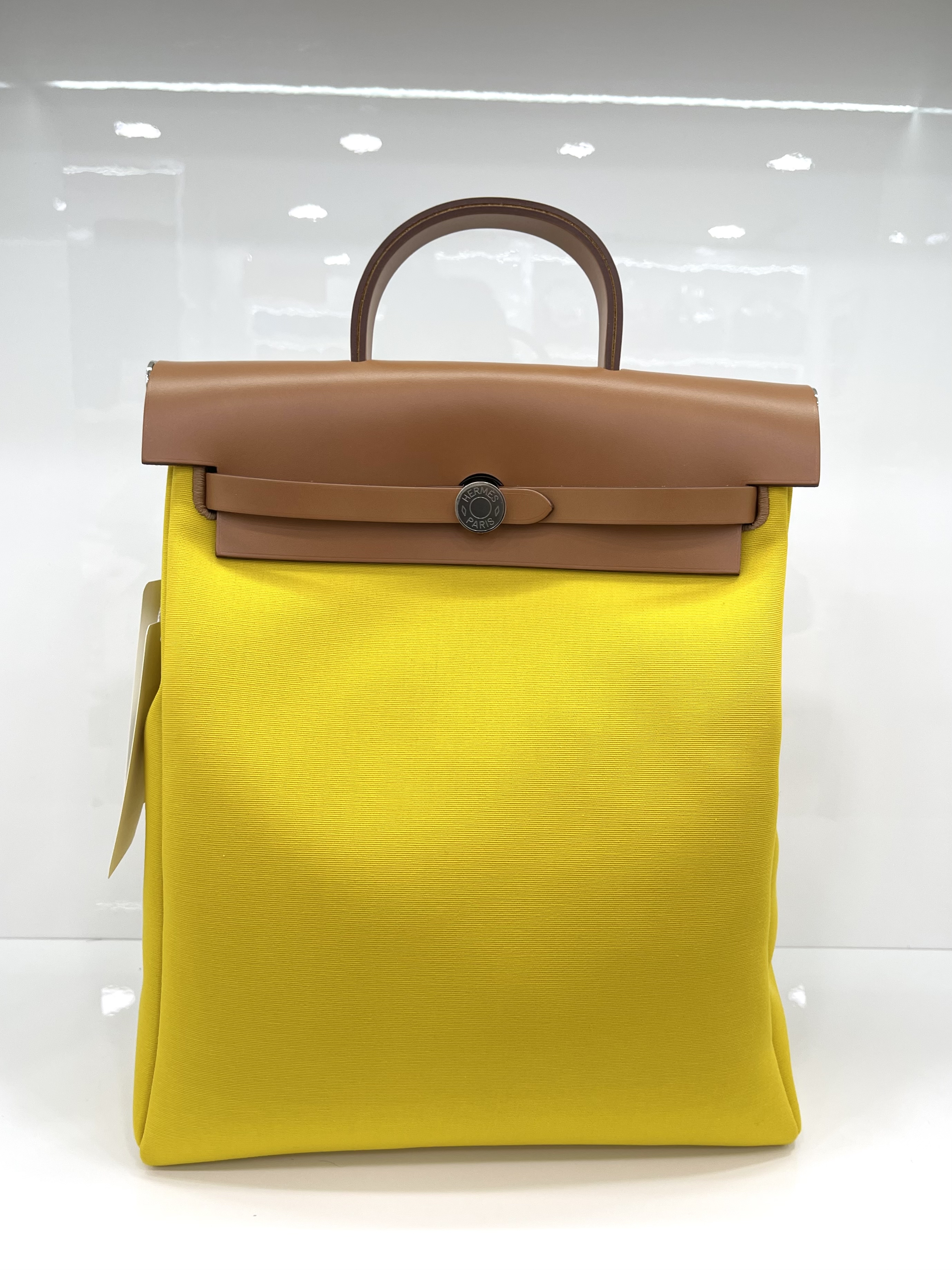 Pre-owned Hermès Backpack Hermes Herbag Yellow