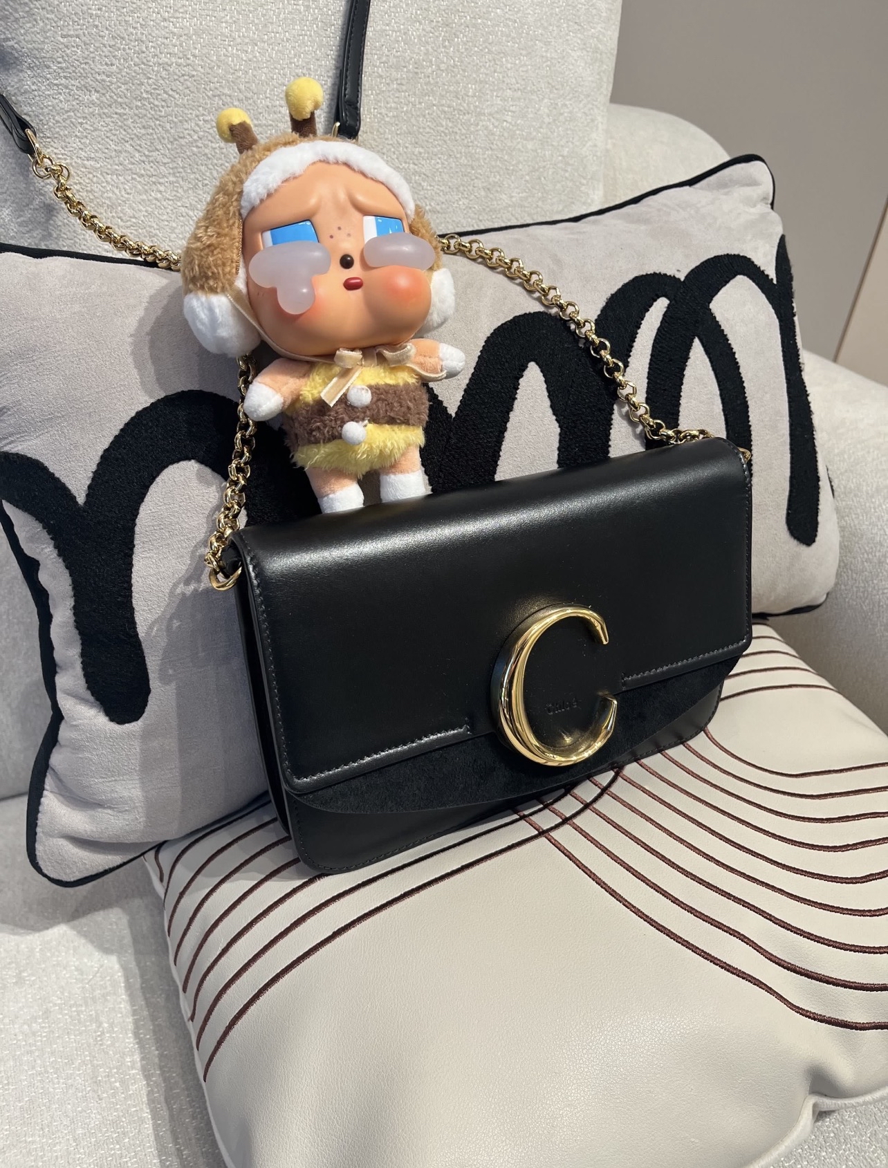 Chloe C chain bag calfskin  98%new✅證書 ✅Dust bag