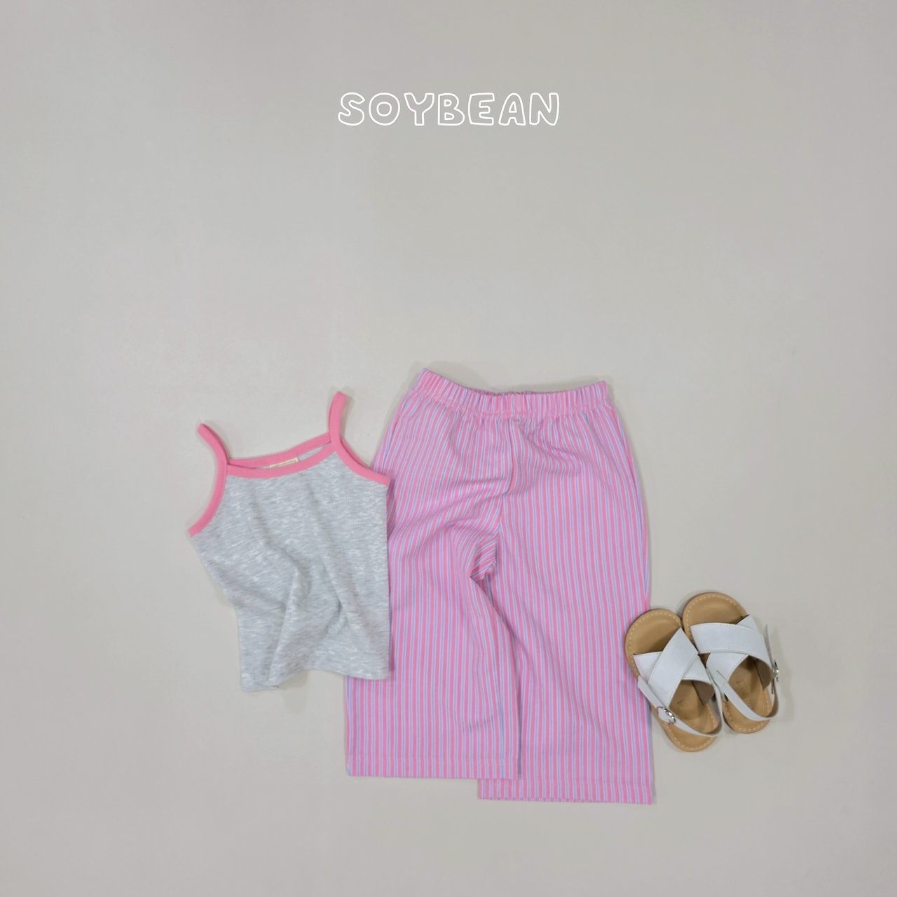 Soybean | stripe Pants set(Pink/Blue/Green/Yellow L(100-110)