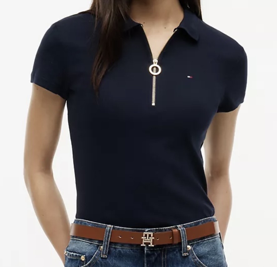 Tommy 女裝拉鍊Polo衫