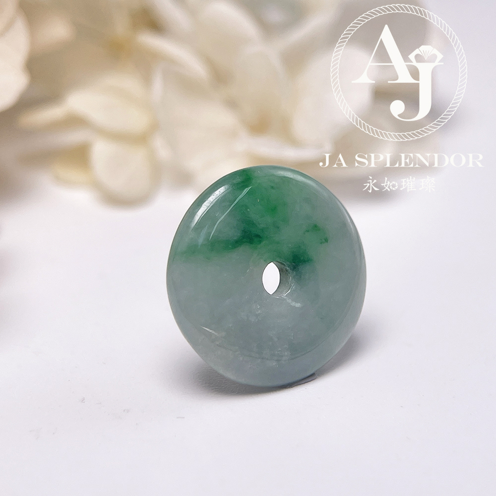 JN-3149 天然翡翠A玉 飄綠平安扣