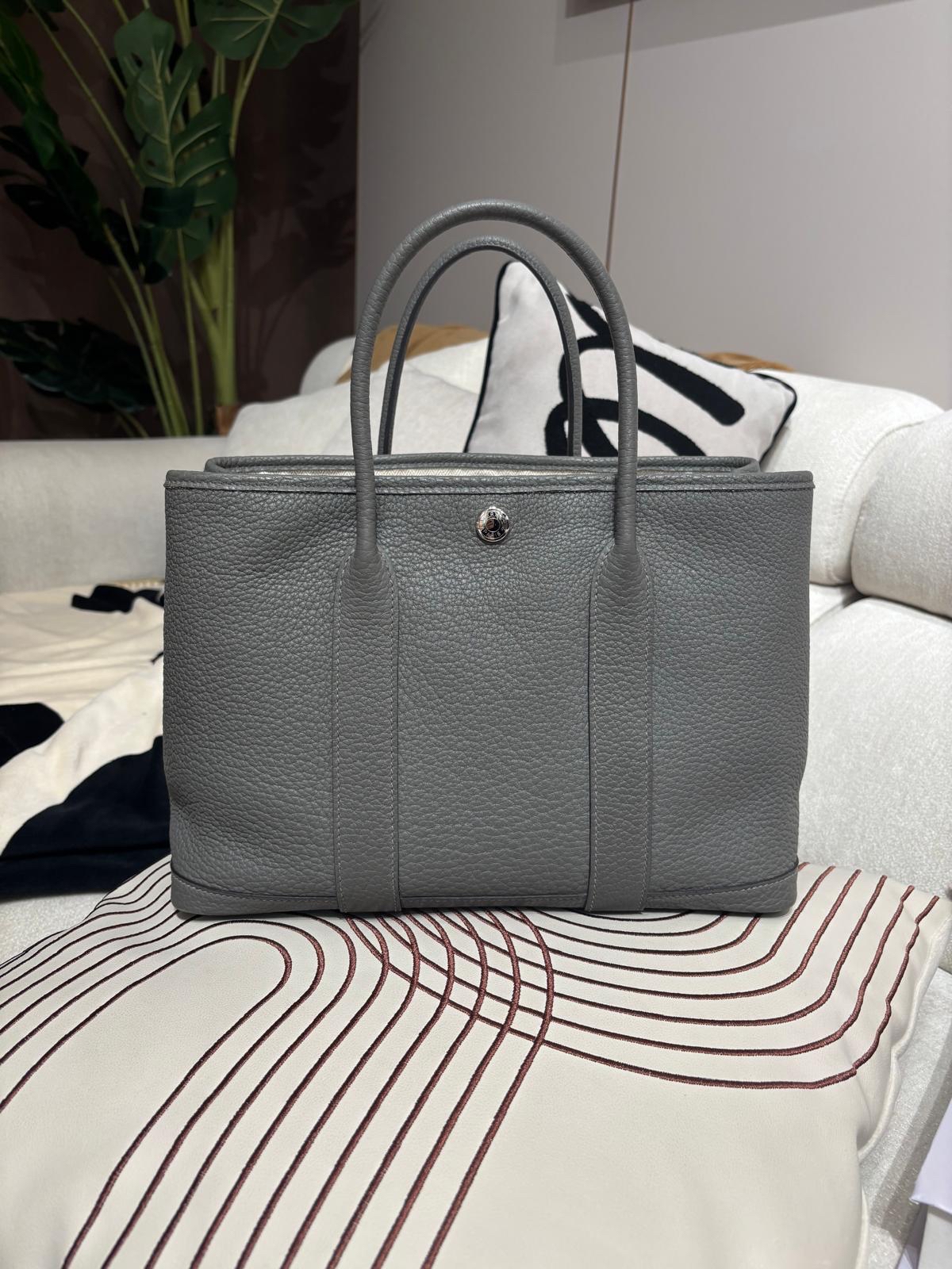 Hermes Garden Party 30 Stamp U 積雨雲灰 100%Authentic, 95%New ✅Dust bag