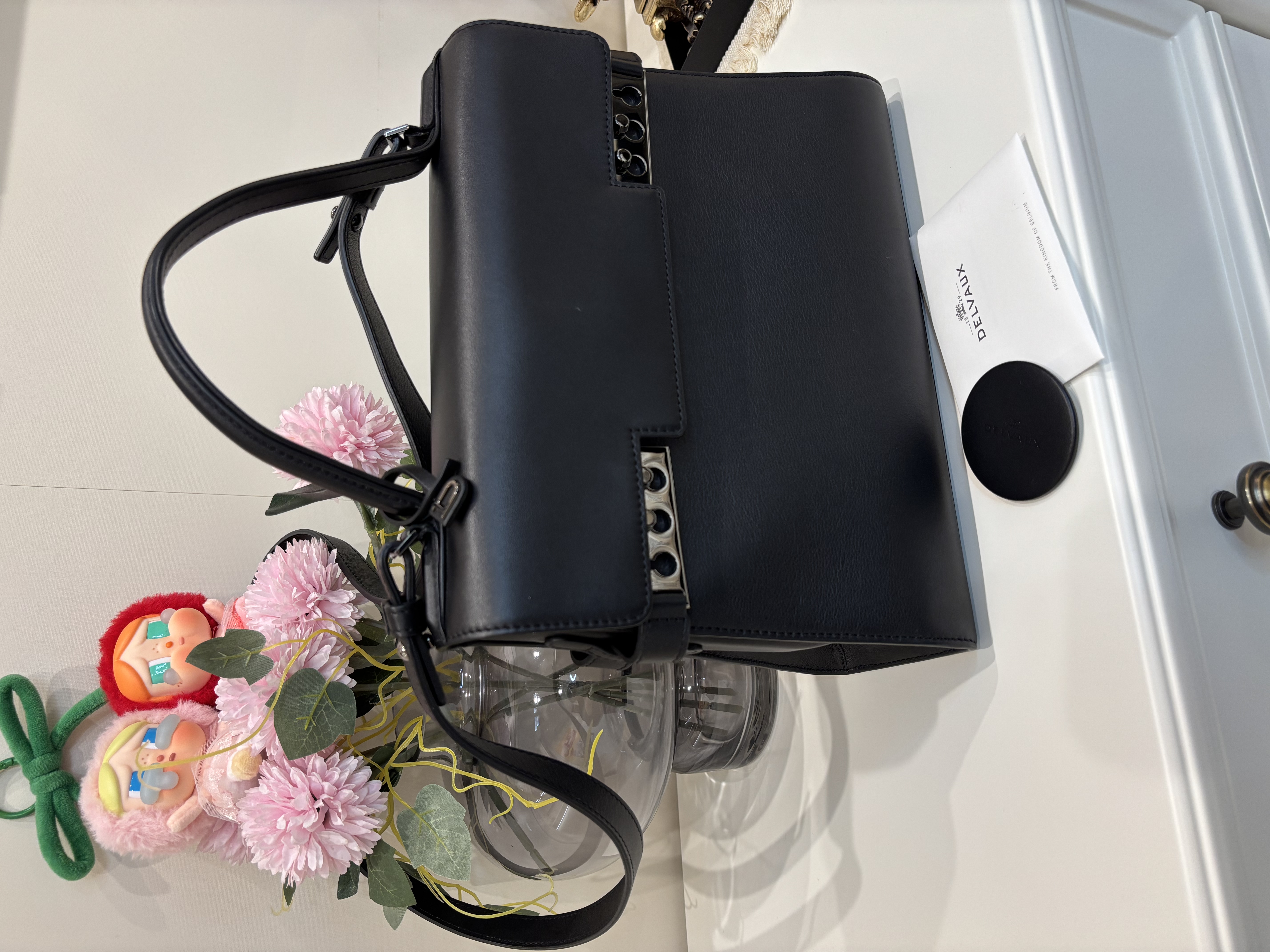 Delvaux tempete mm calfskin 2way bag black 100%Authentic ,95%new ✅mirror ✅ certificate ✅dust bag  