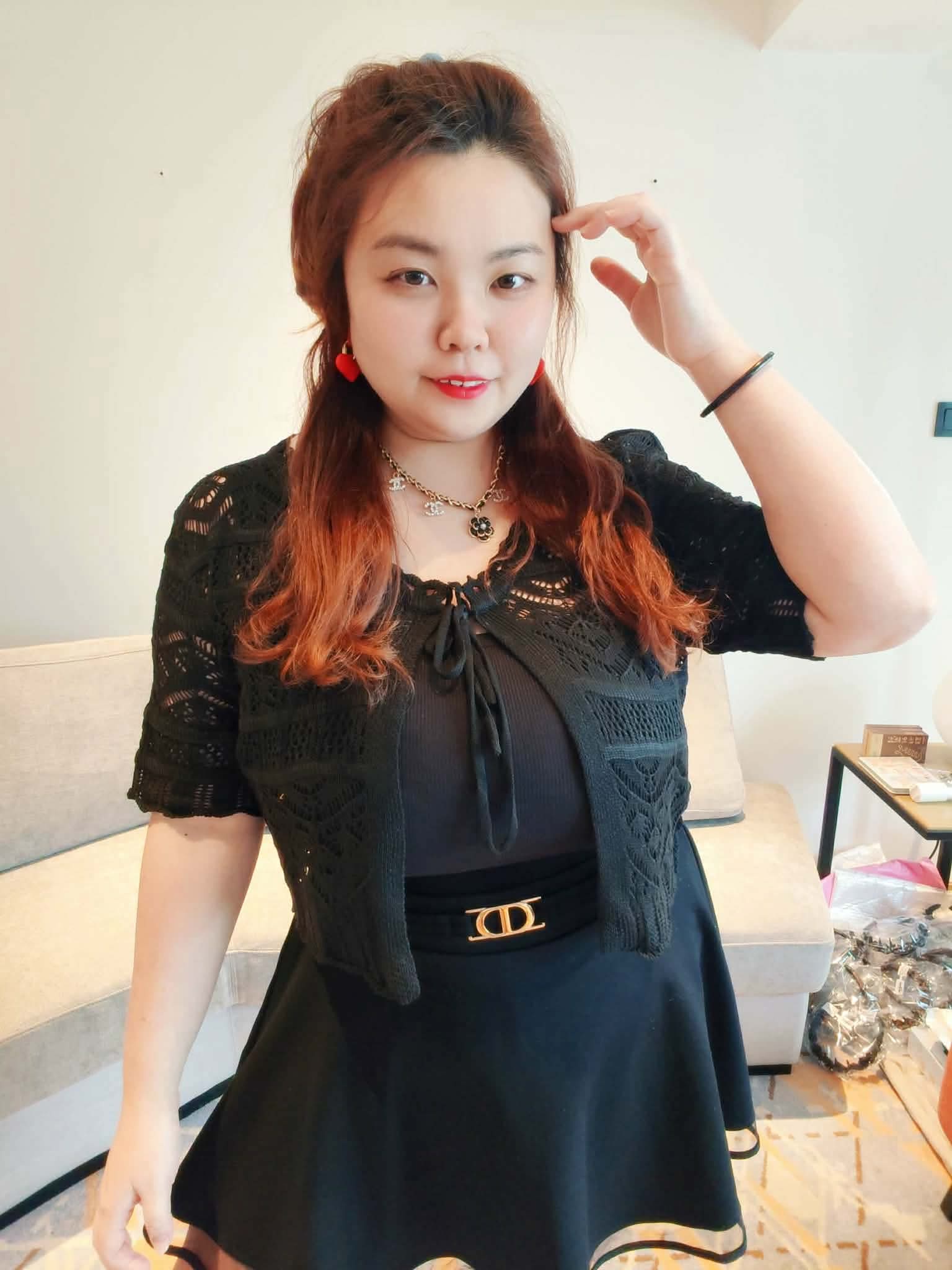 YPC02 4421 中袖蕾丝针织钩花外套