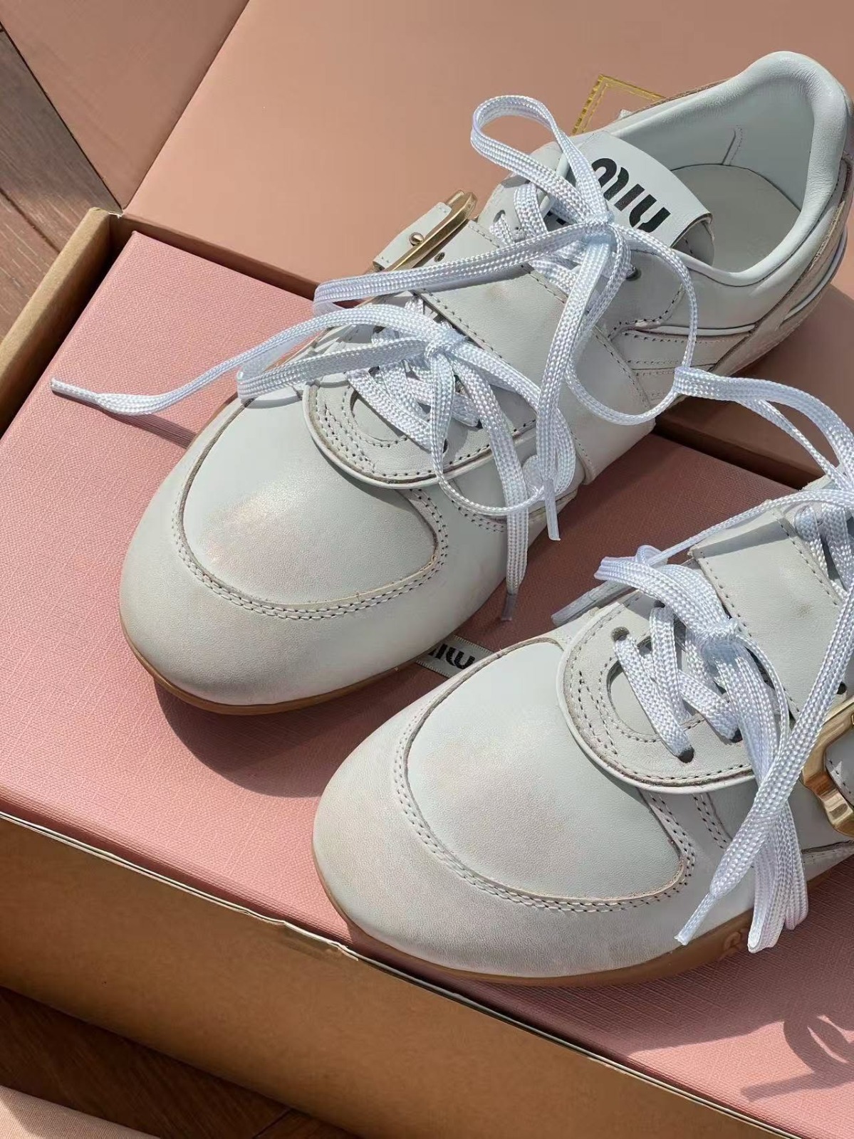 【頂級原單】Miu Miu Gymnasium leather sneakers 皮革運動鞋德訓鞋
