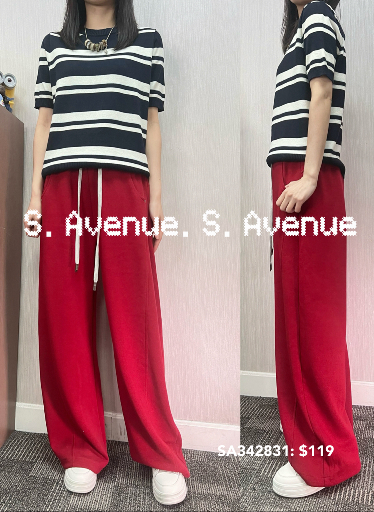 SA342831: 短袖間條線top