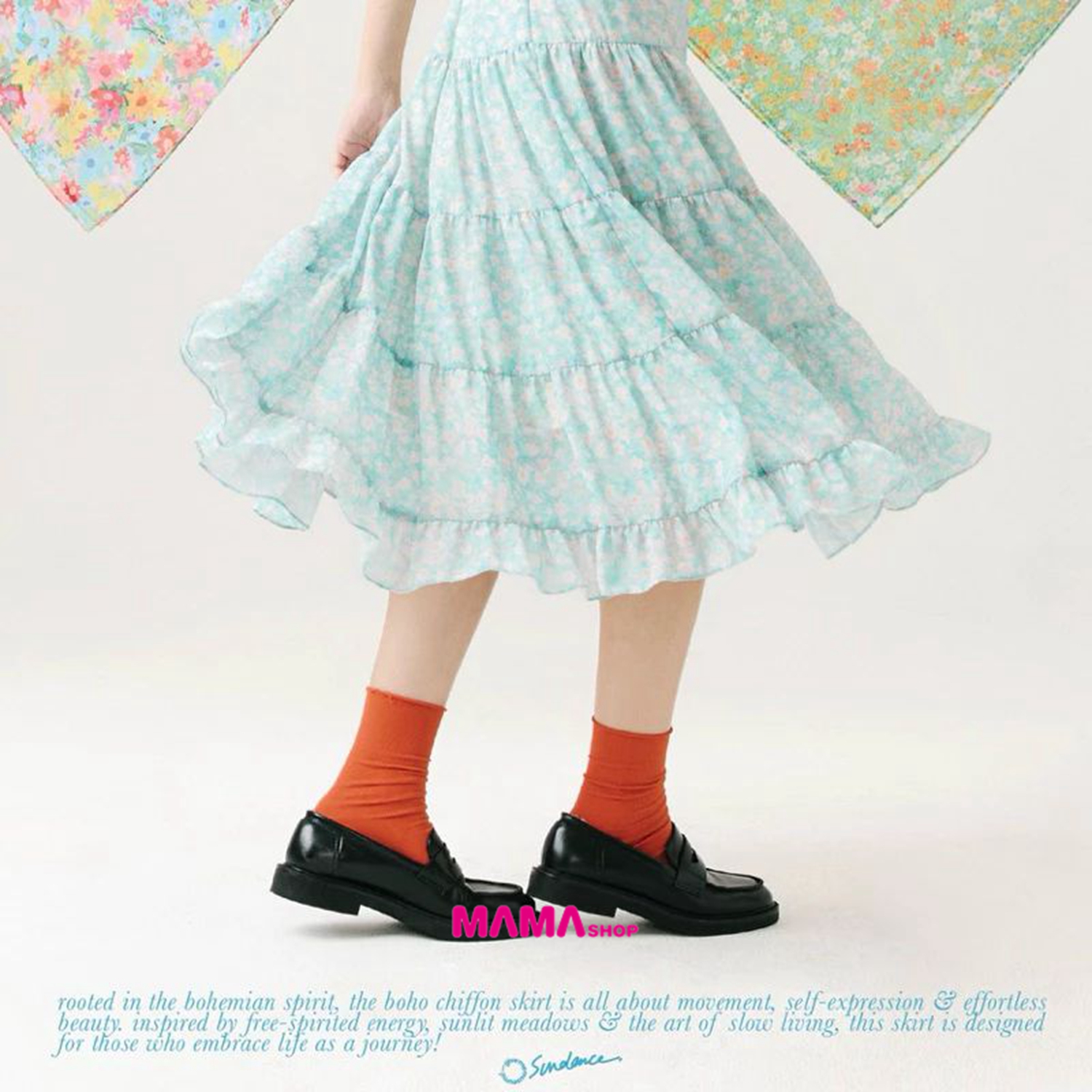 泰國直送Boho chiffon skirt波希米亞雪紡裙