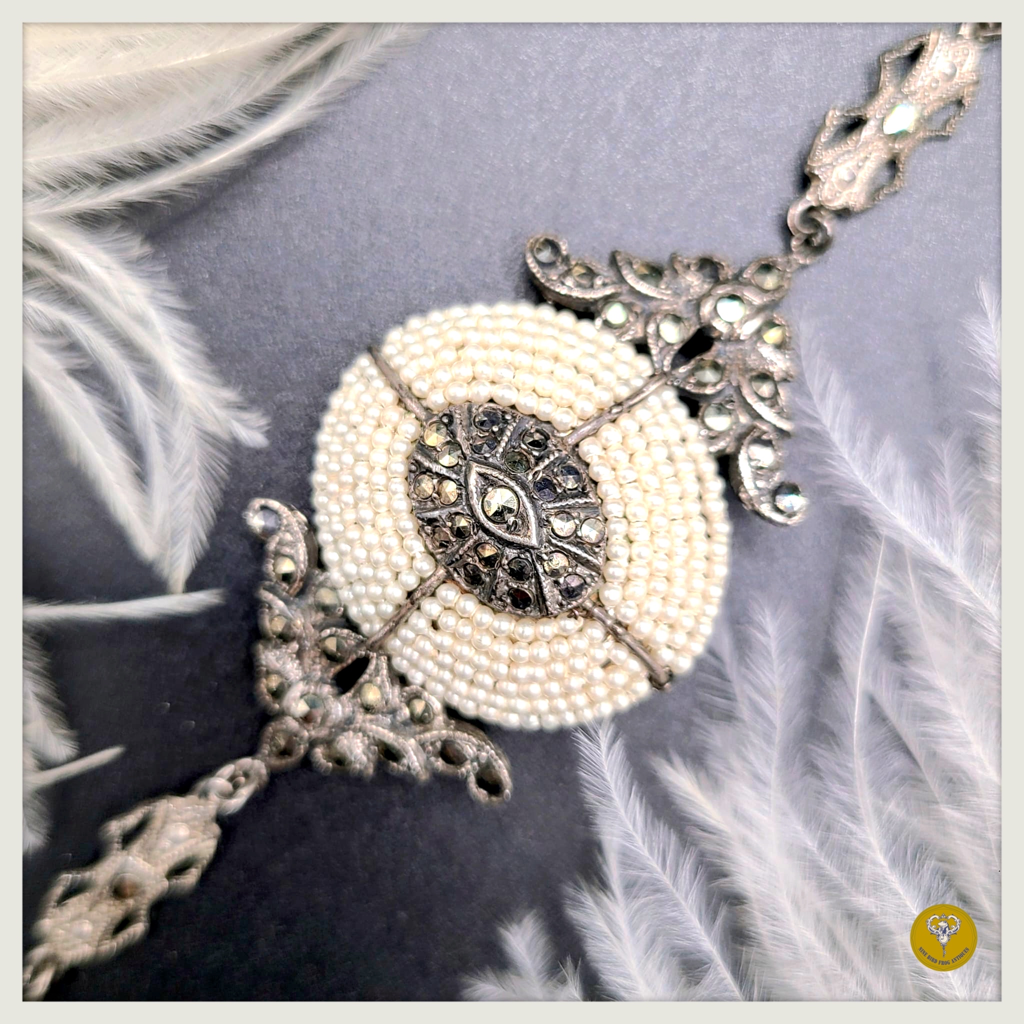 Art Nouveau時期天然籽珠黃鐵礦石手鍊