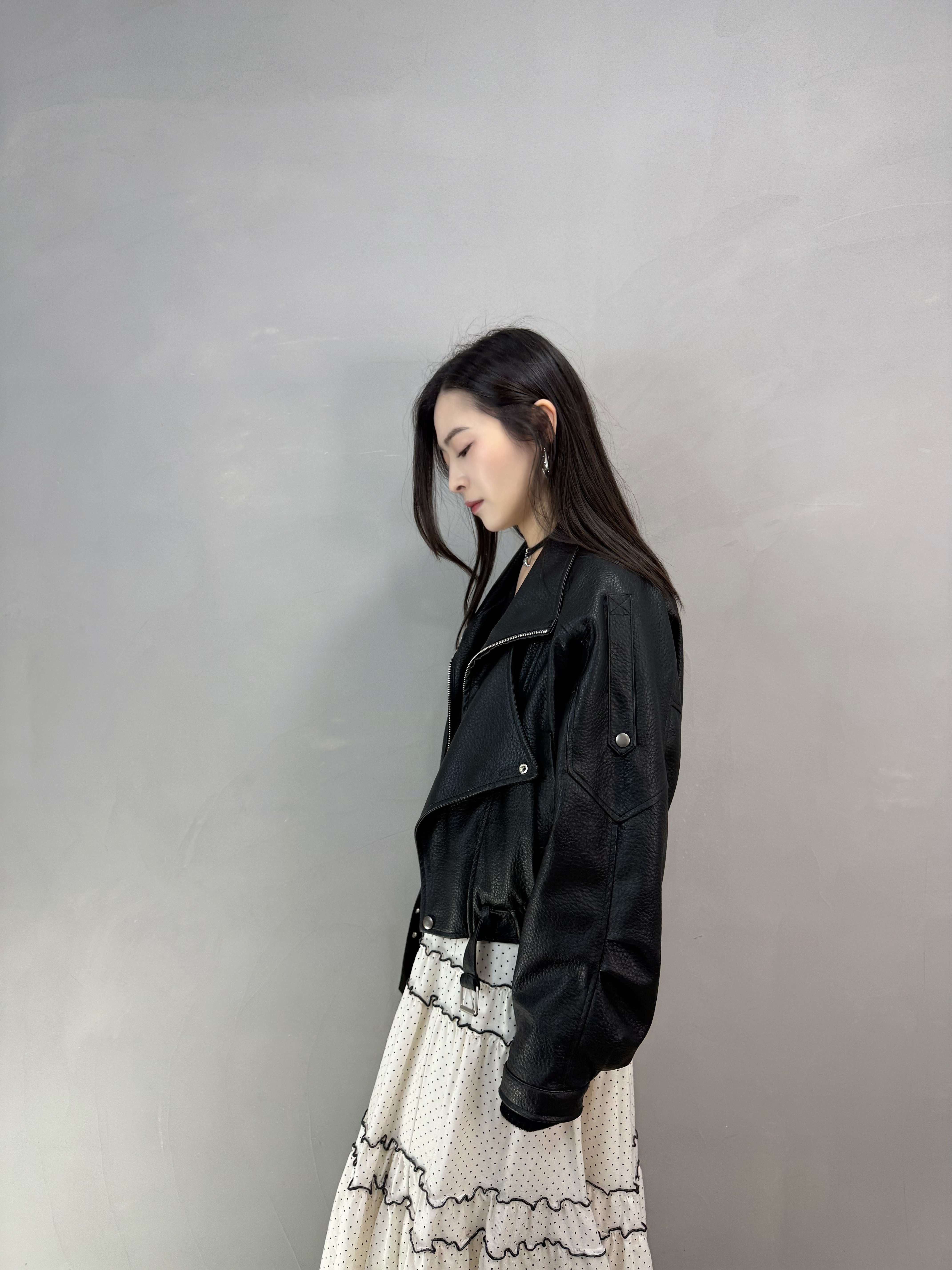 F85 荔枝仿皮短褸